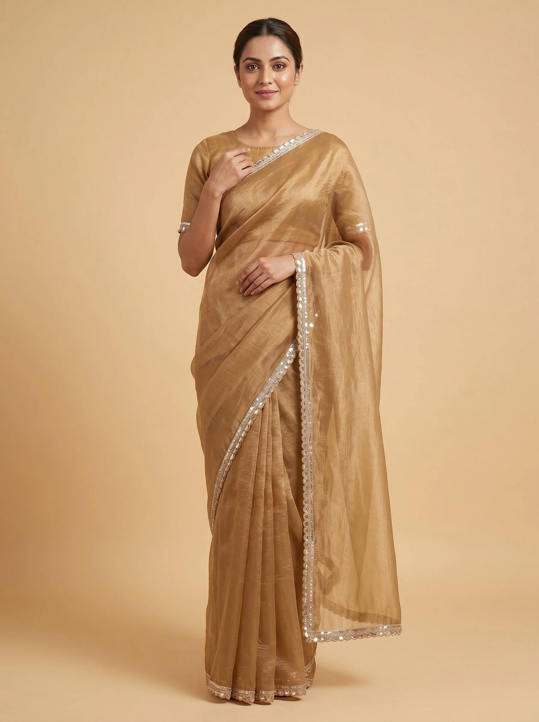 Gold Gilded Radiance Embroidered Saree