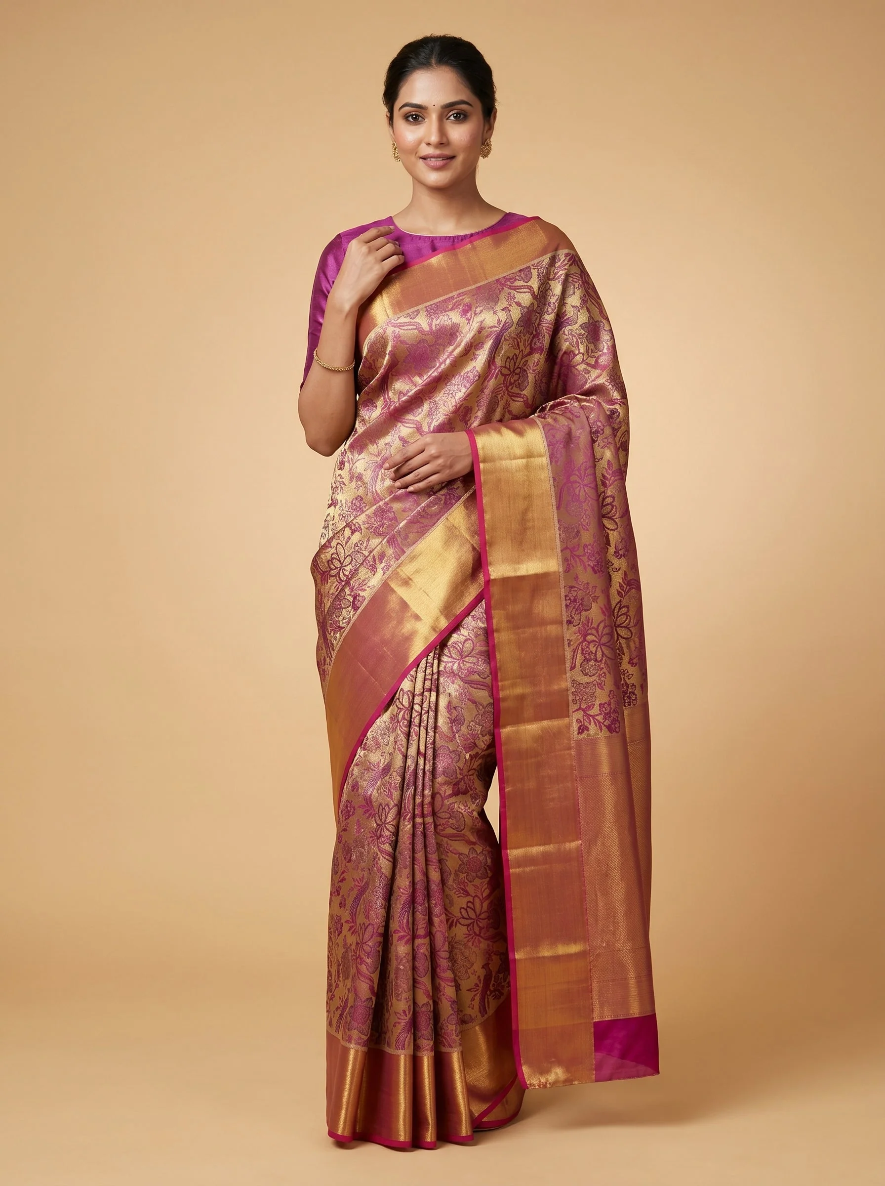 Gold Gilded Splendor Handloom Saree