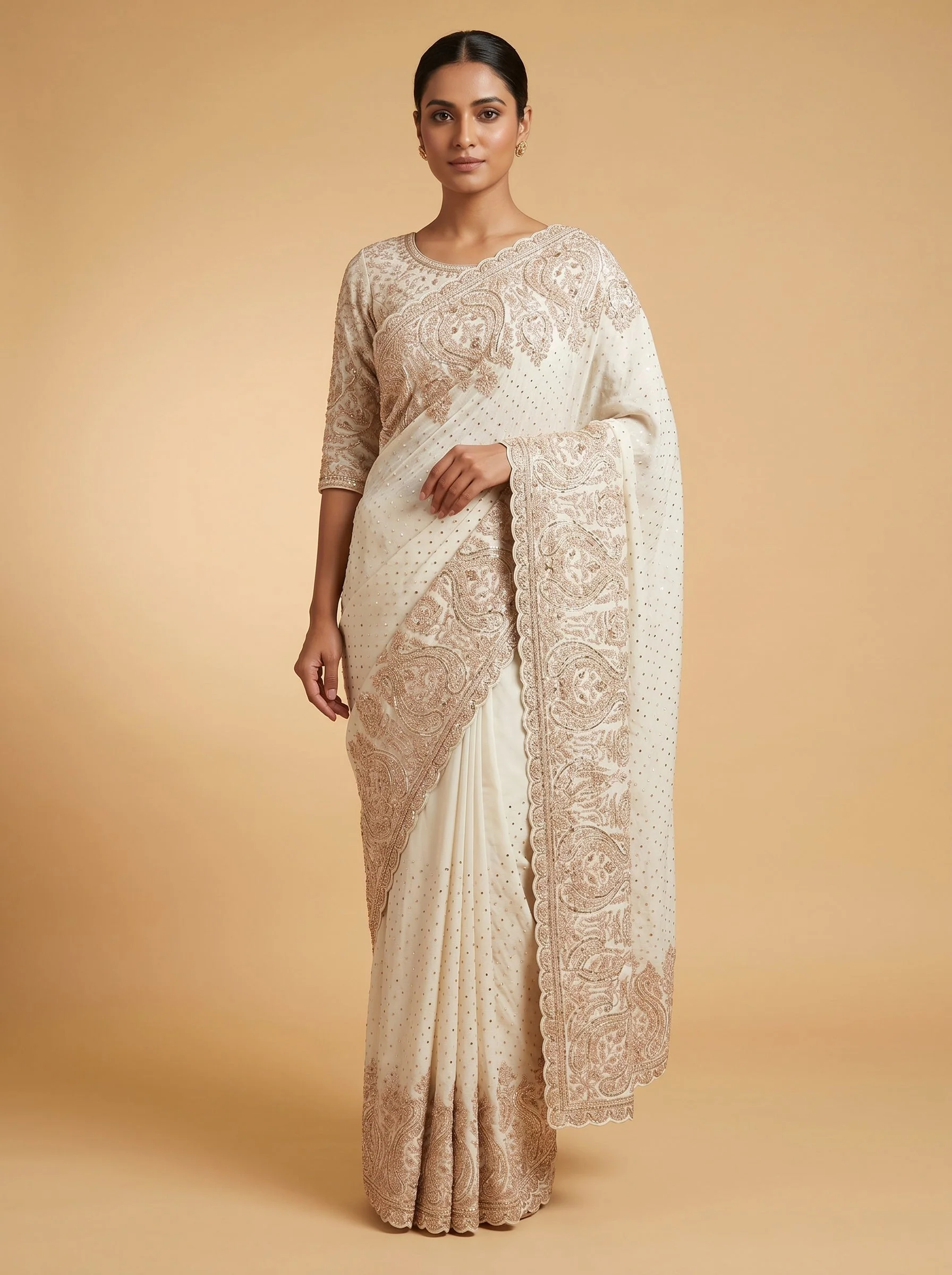 Gold Grand Embroidery Saree