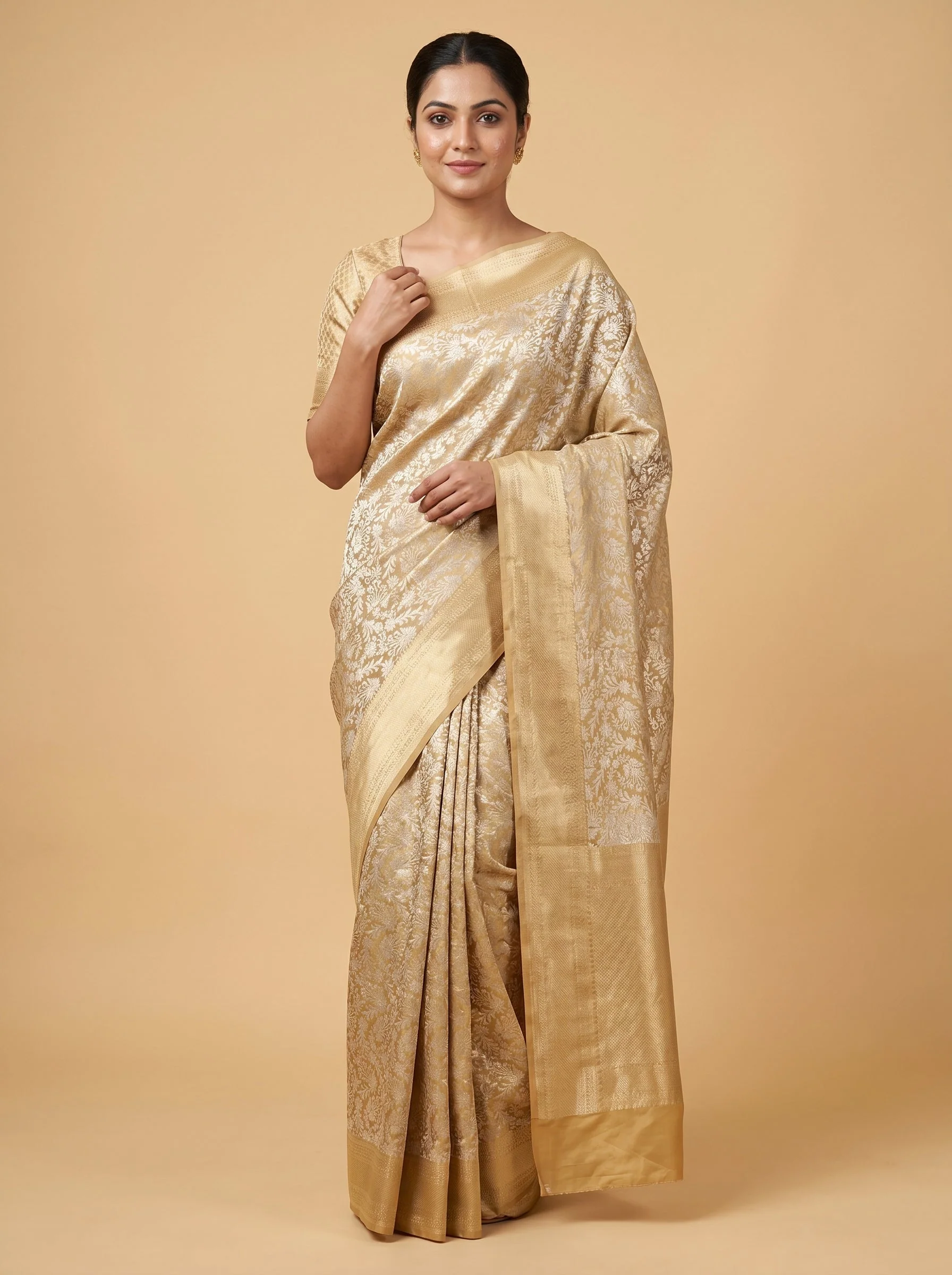 Gold Handloom Saree with Luxe Loom Finish