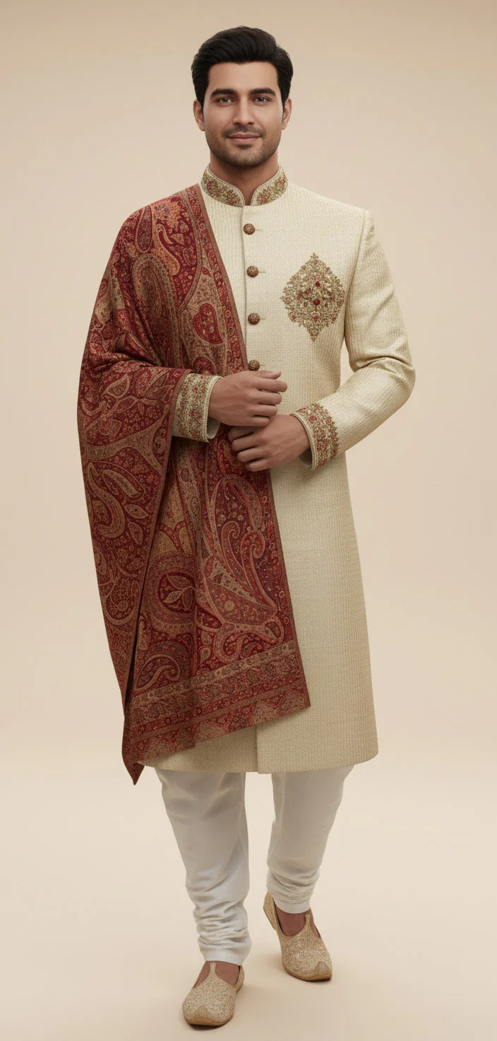 Gold Heritage Sherwani - Image 2