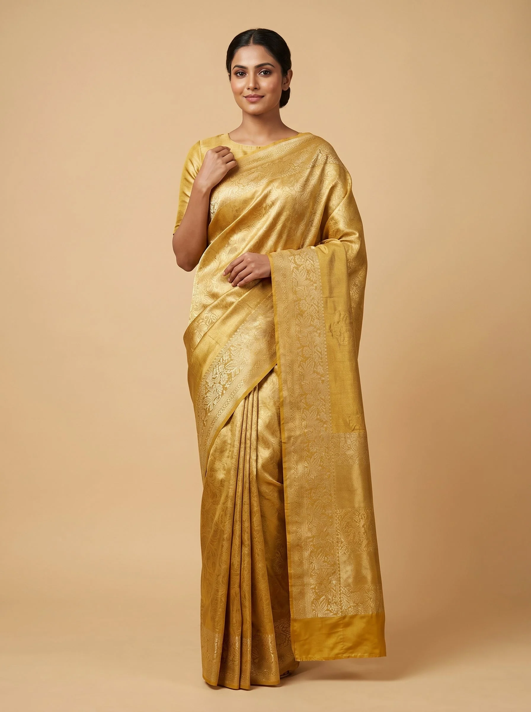 Gold Lustre Weave Handloom Saree