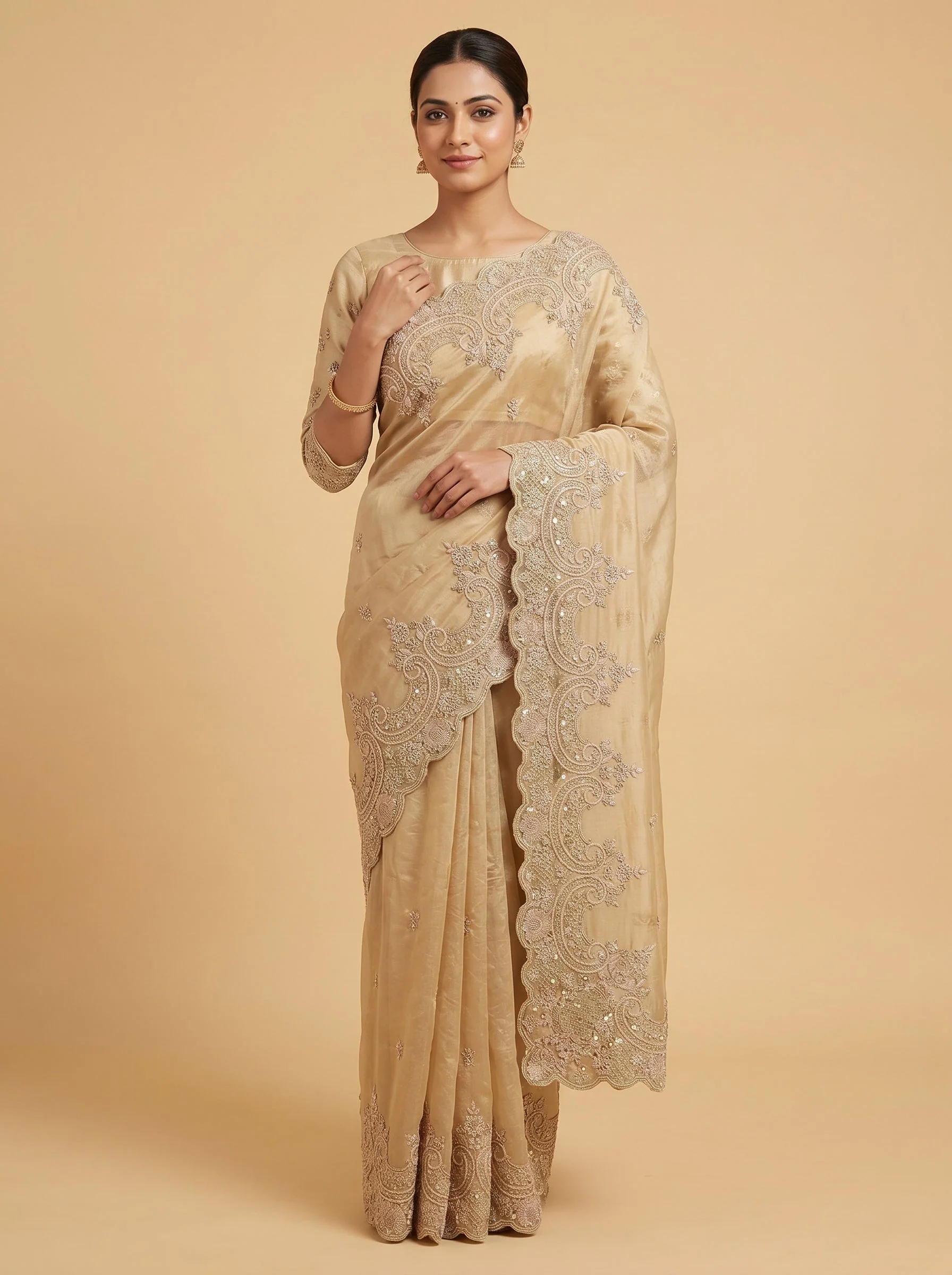 Gold Opulent Adorned Saree