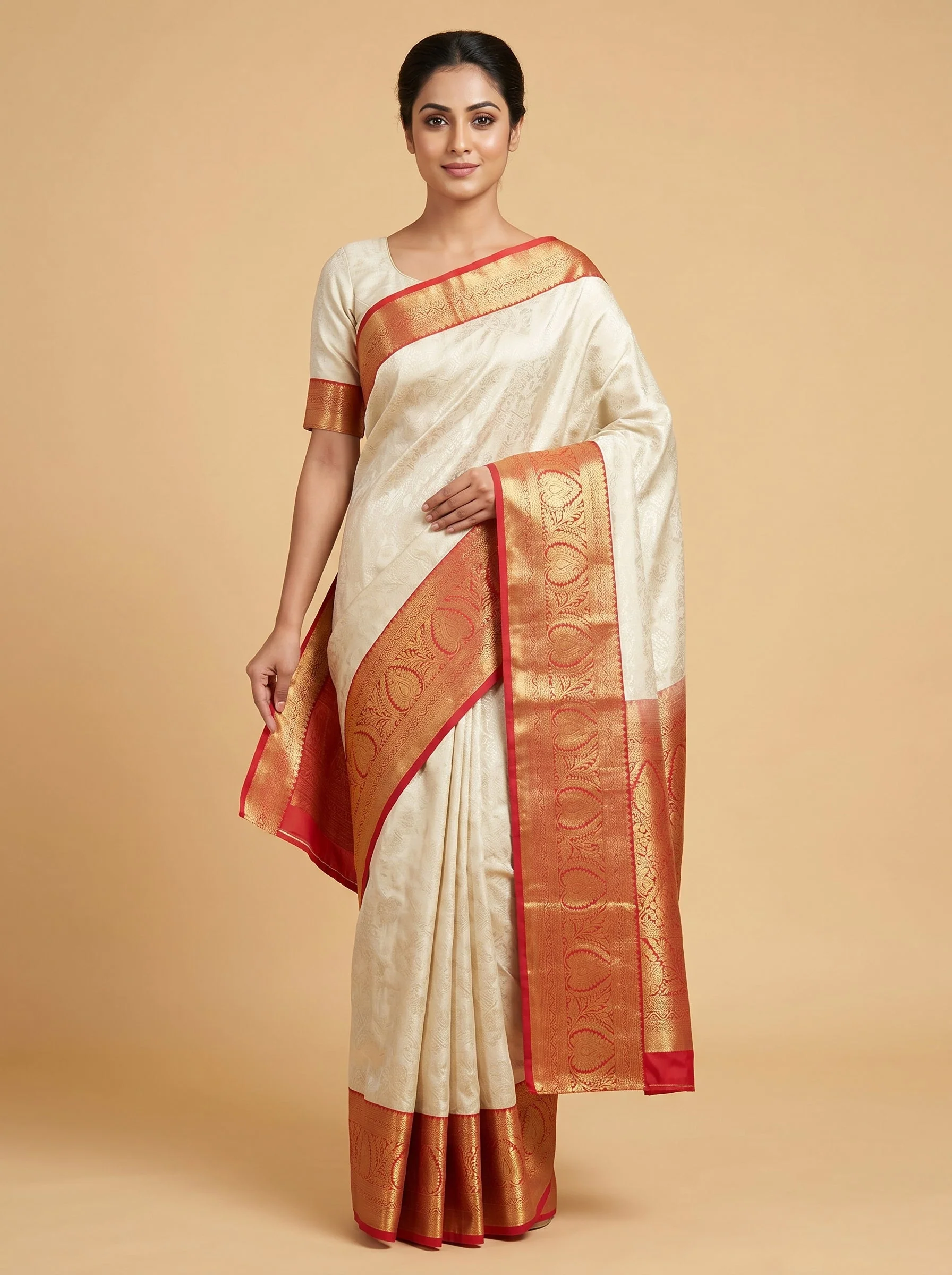 Gold Opulent Decorated Saree