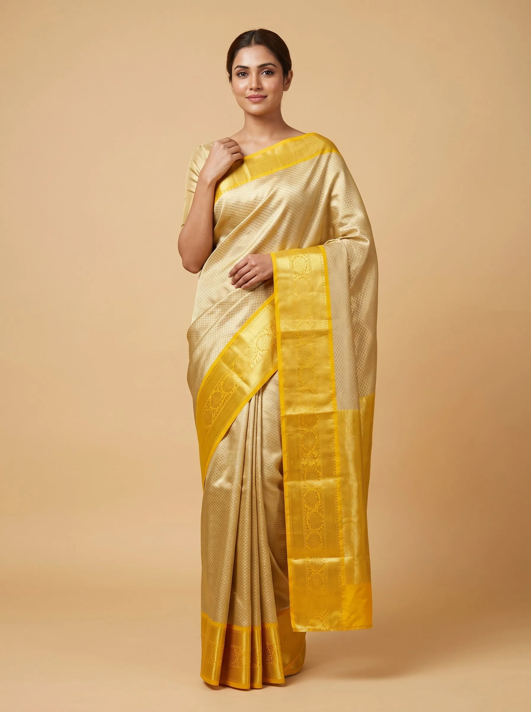 Gold Opulent Gleam Handloom Saree