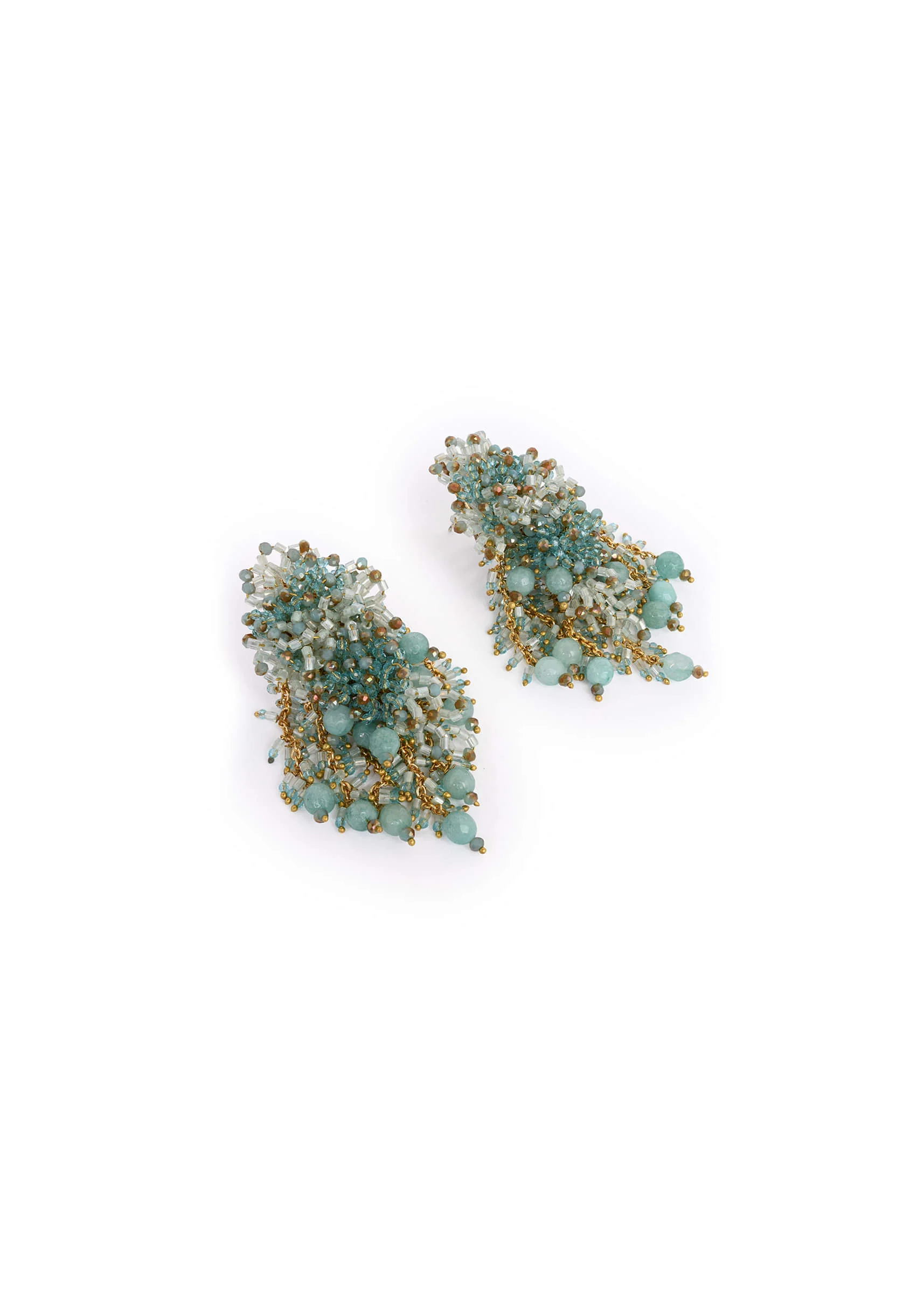 Gold Plated Mehendi Jewelry Long Earrings - Image 3