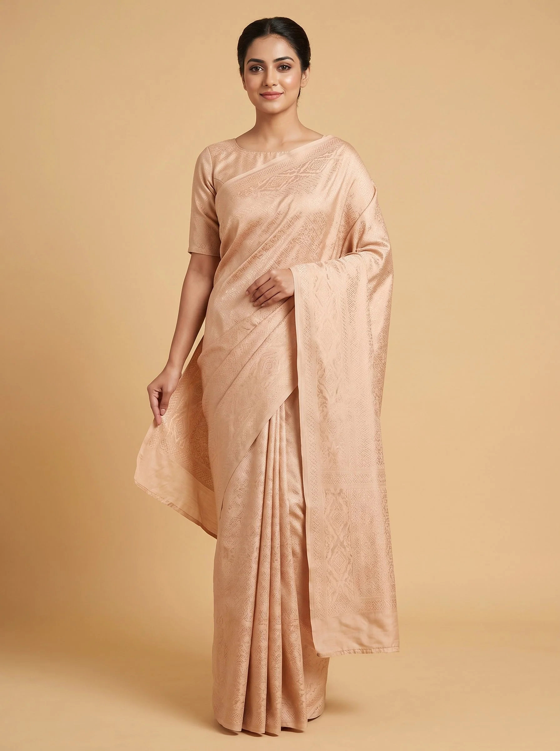 Gold Radiant Finish Handloom Saree