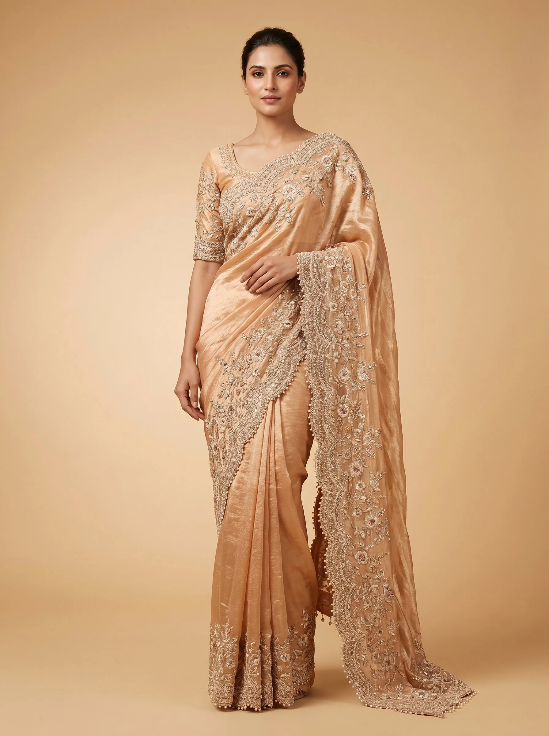 Gold Regal Embroidery Saree