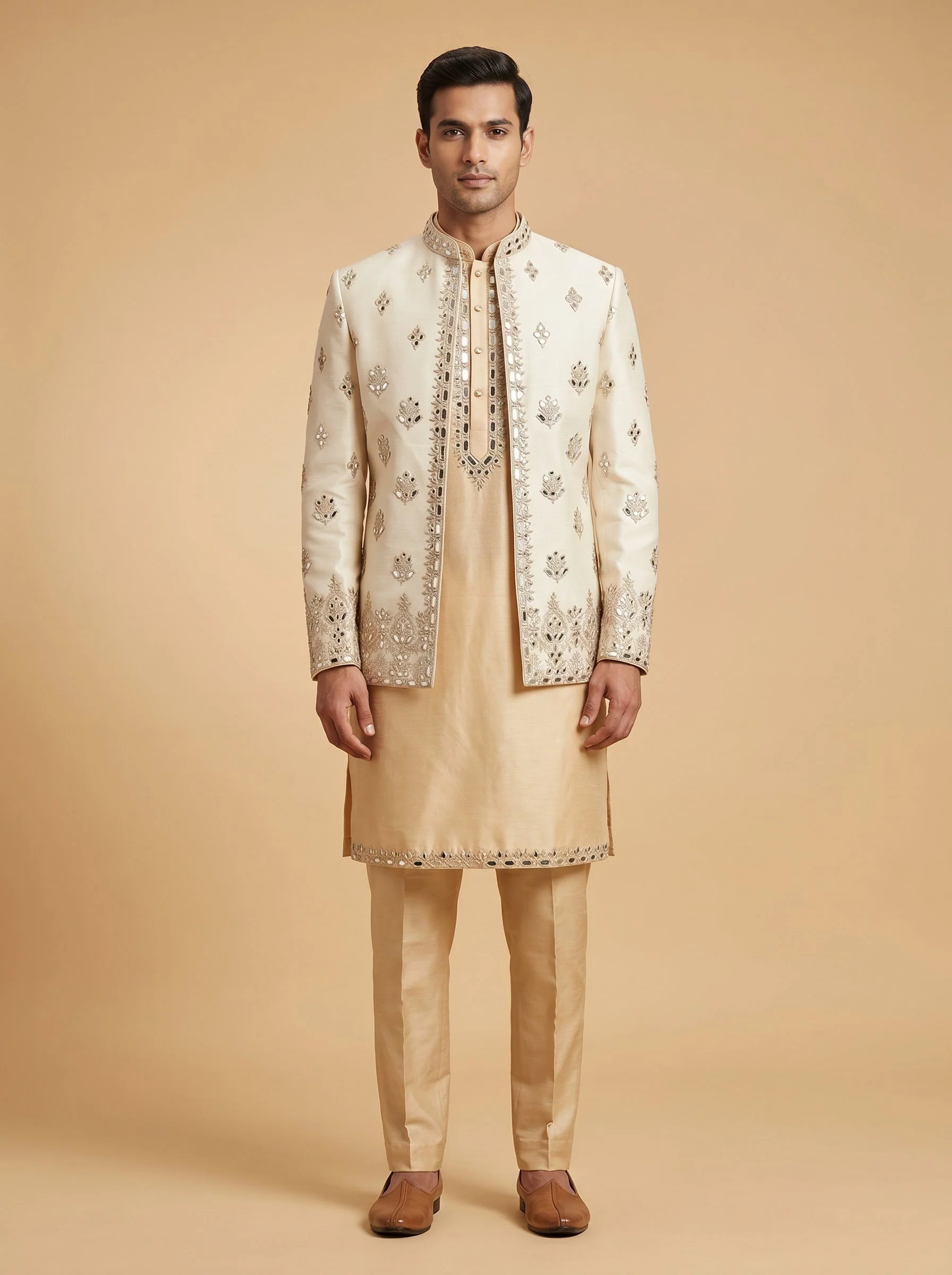 Gold Wedding Sherwani Set