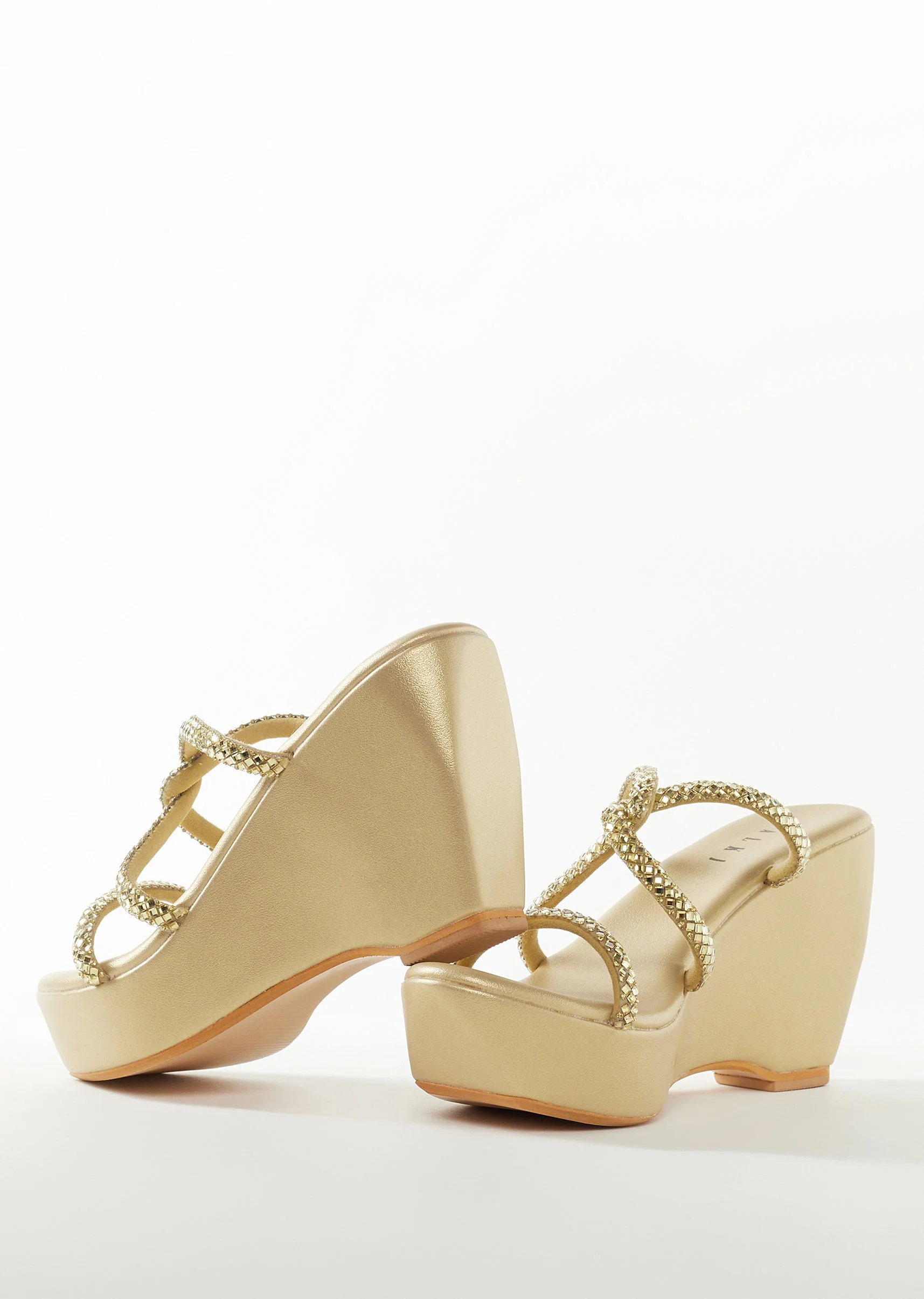 Gold Womens Footwear With Detail Work - Image 3