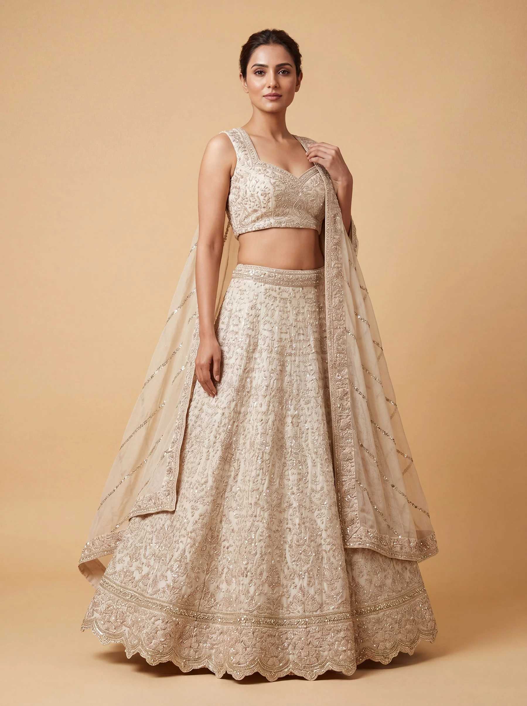 Golden Beige Luxe Lehenga