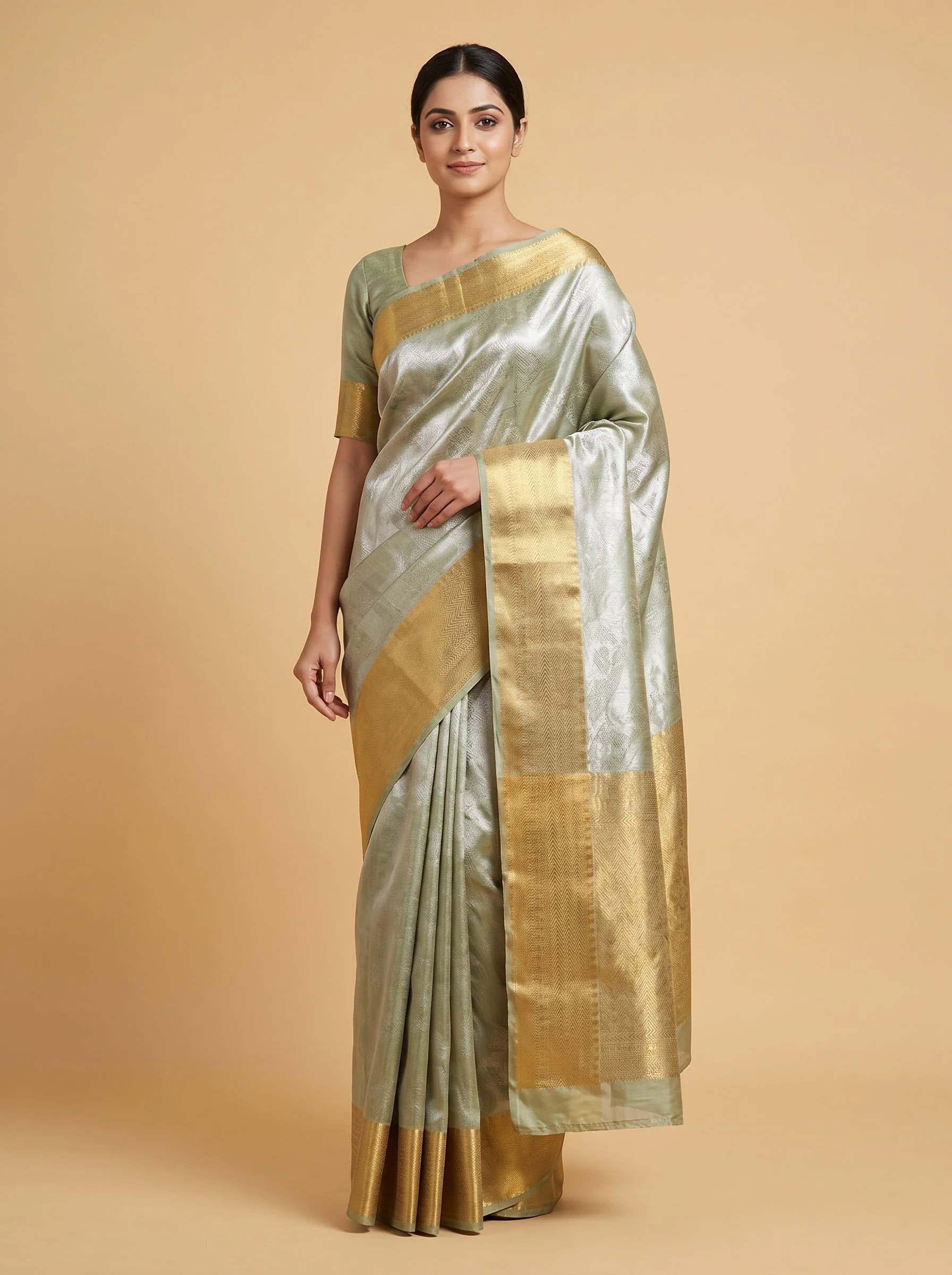 Golden Elegance Handloom Saree