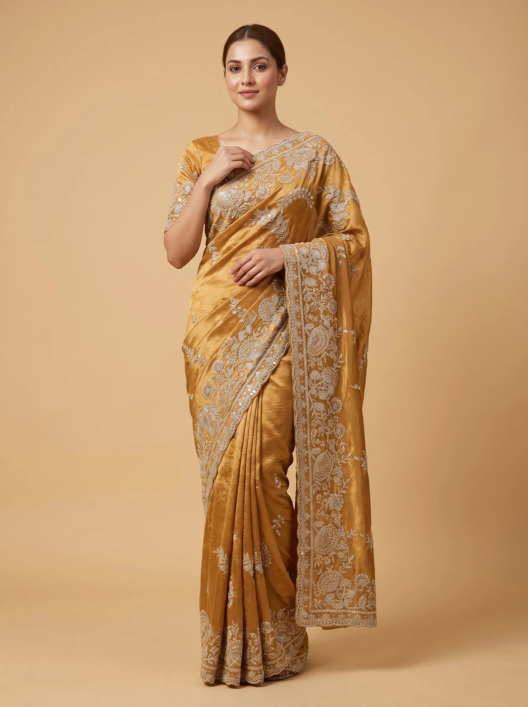 Golden Glow Charm Saree