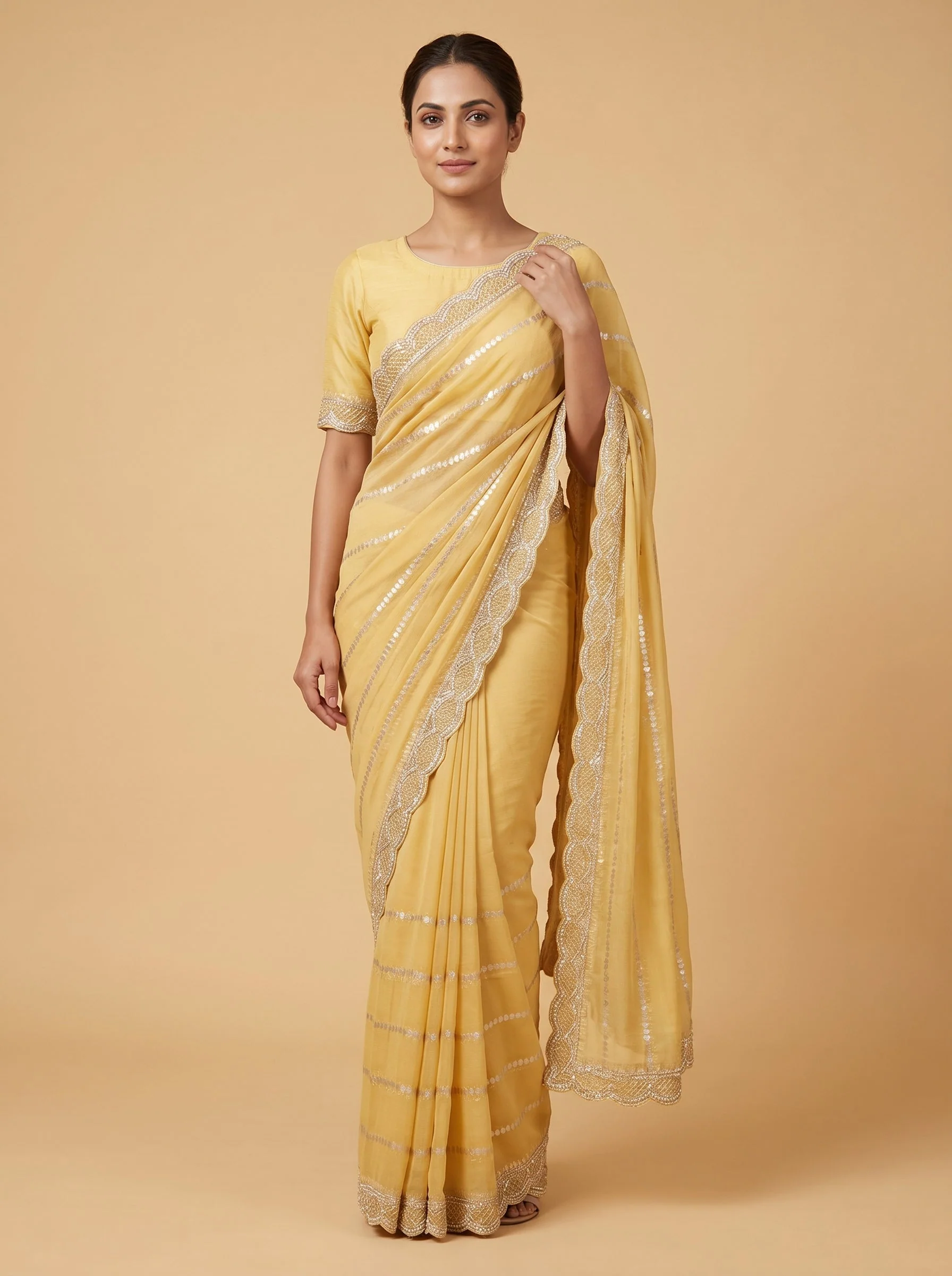 Golden Shine Glow Saree
