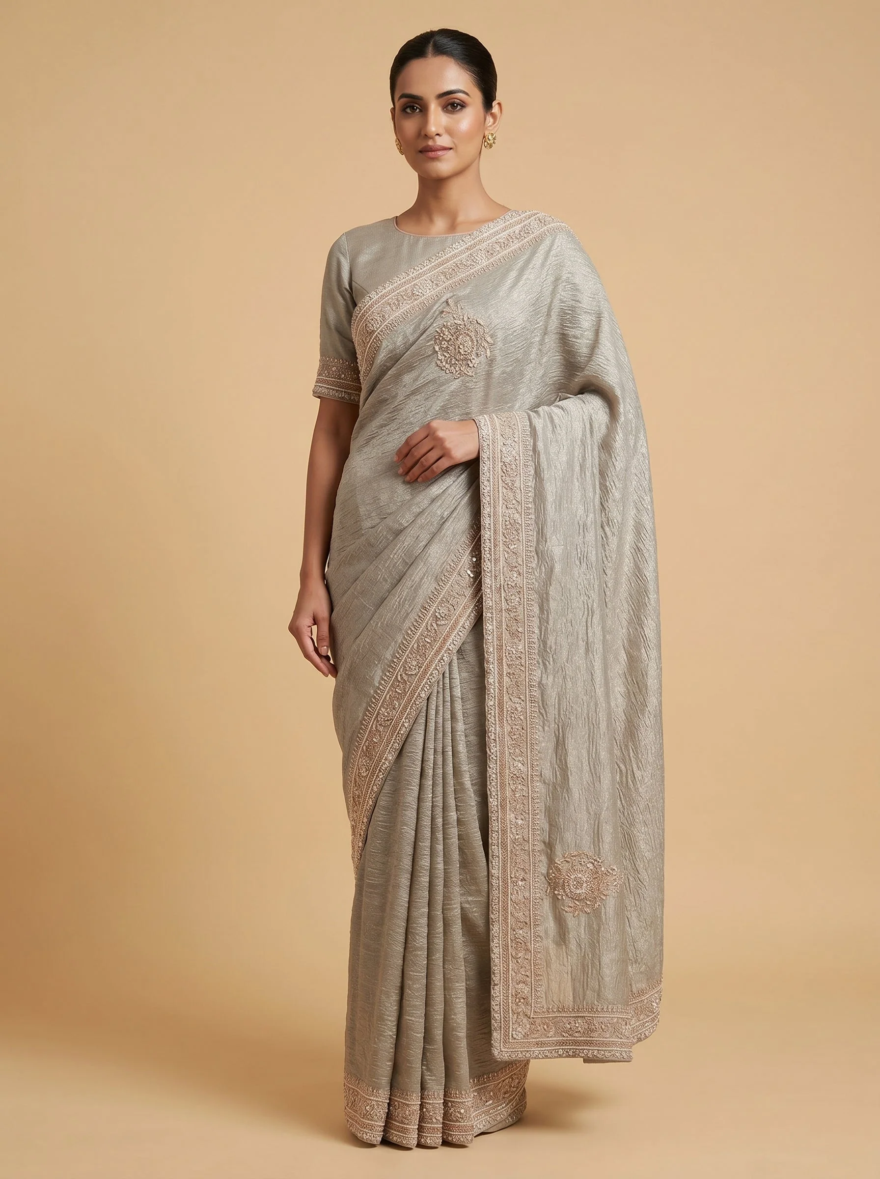 Graphite Grey Shine Saree