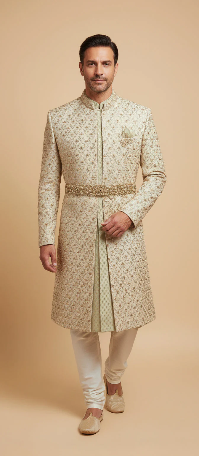 Green Designer Indowestern - Image 2