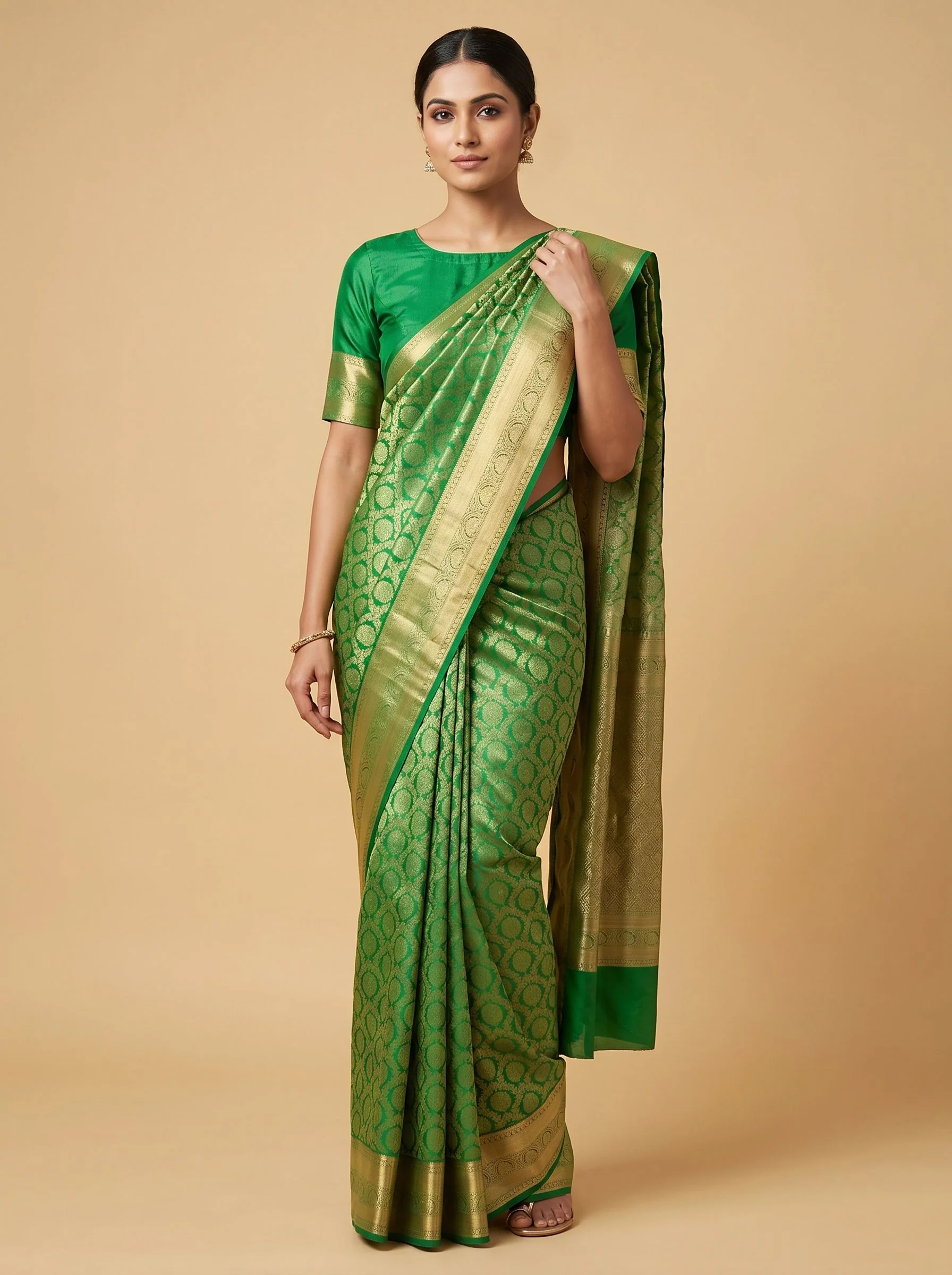 Green Emerald Flow Handloom Saree