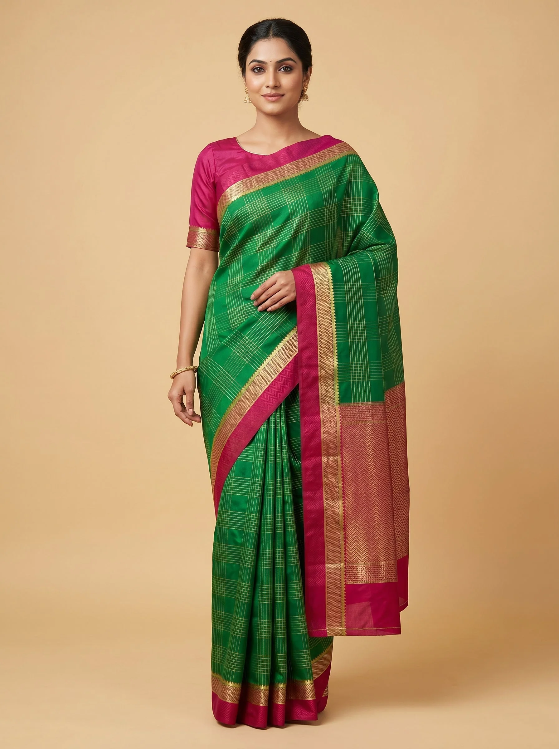 Green Eternal Motif Handloom Saree