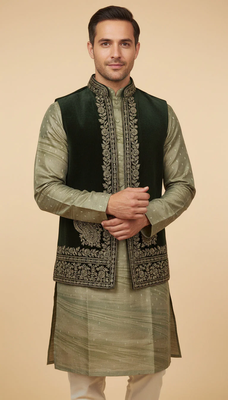 Green Ethnic Kurta Set - Image 2