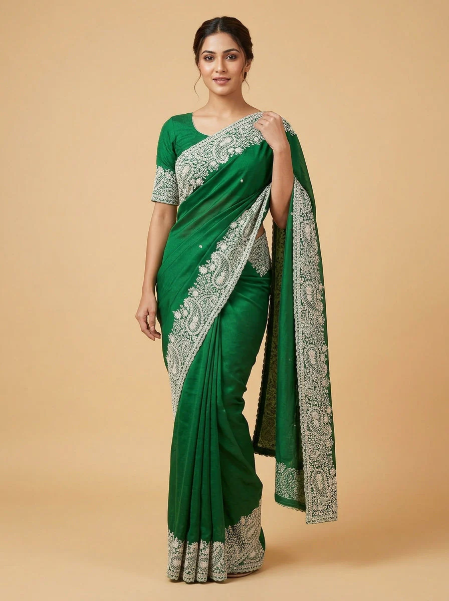 Green Evergreen Classic Saree