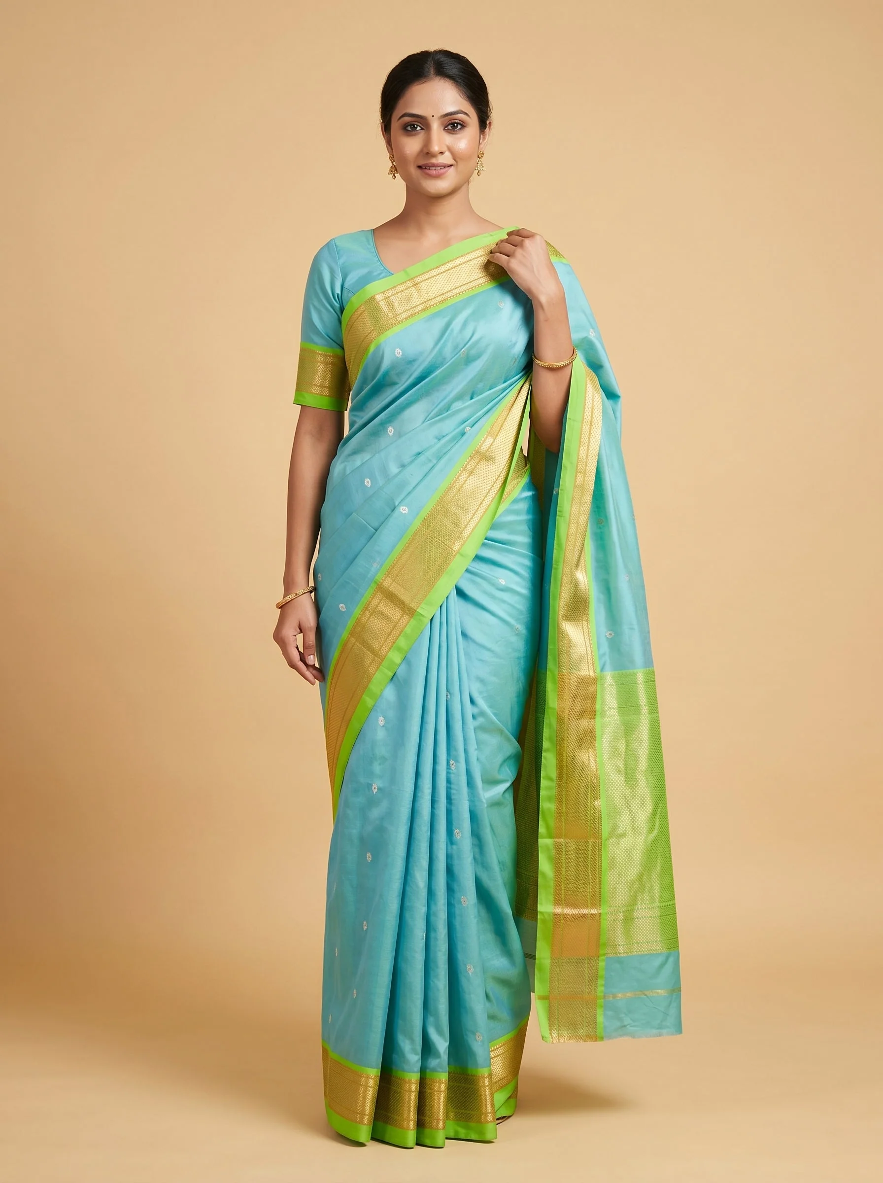 Green Forestloom Handloom Saree