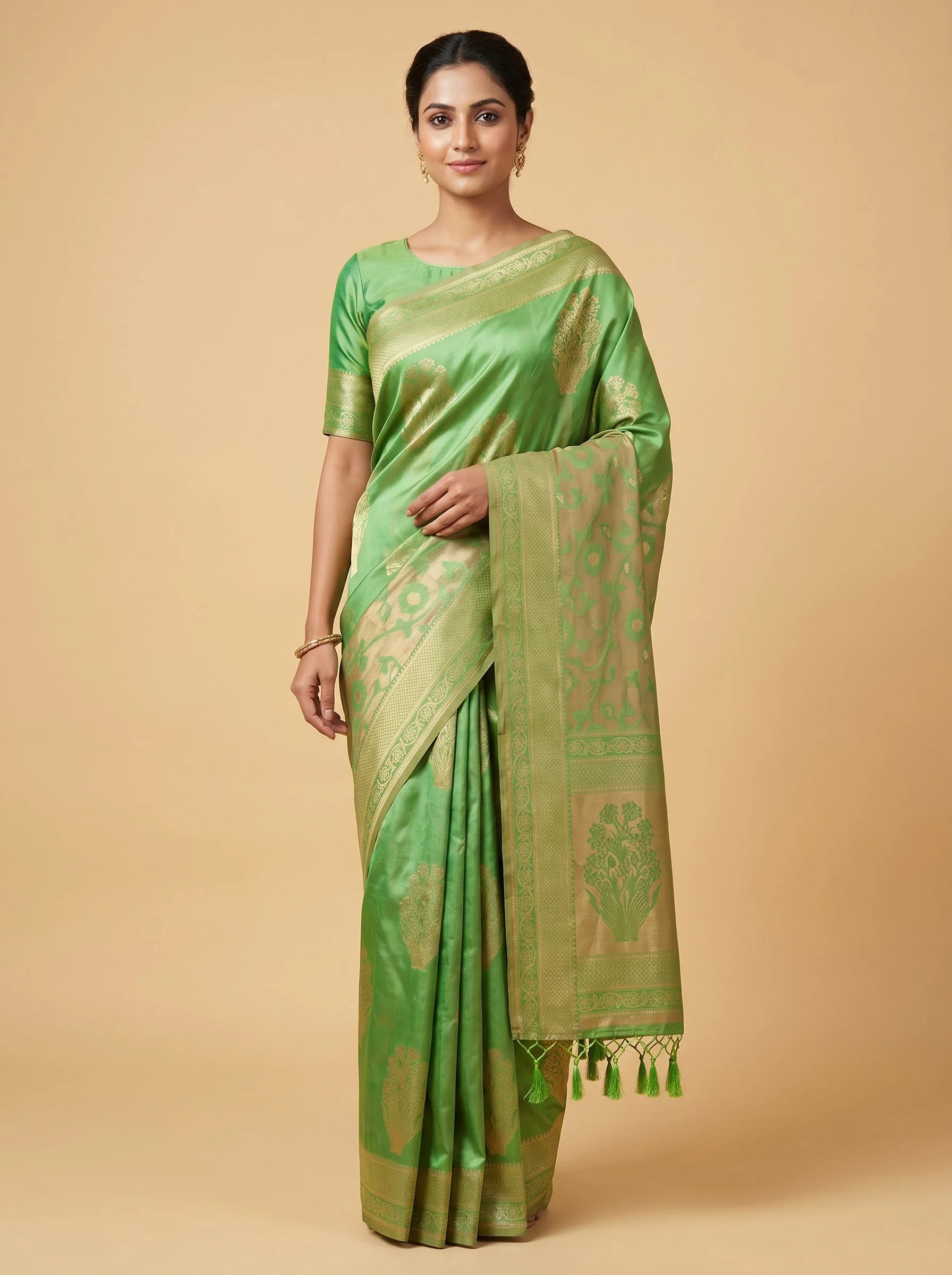 Green Fresh Field Handloom Saree