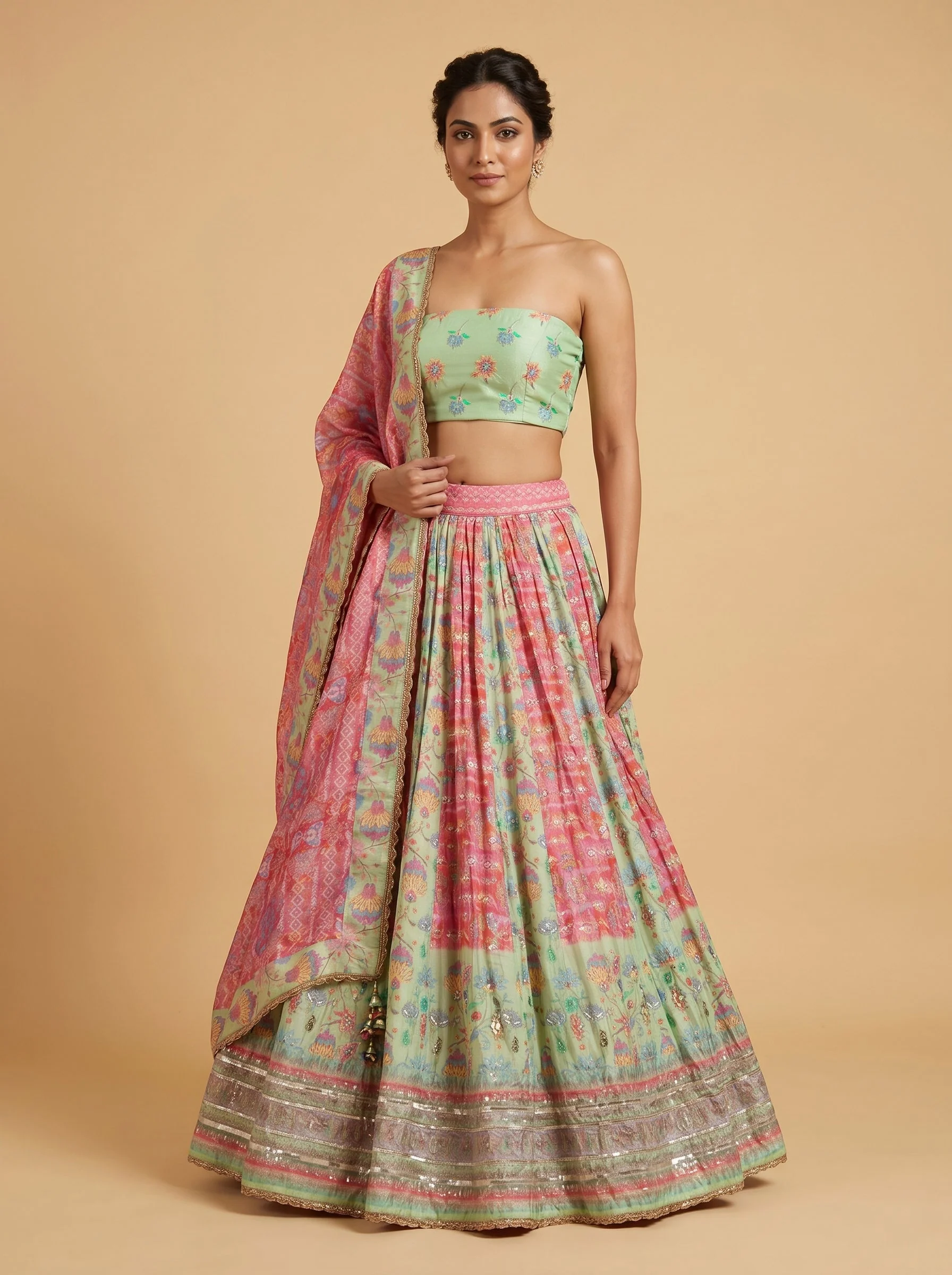 Green Garden Bridesmaid Lehenga
