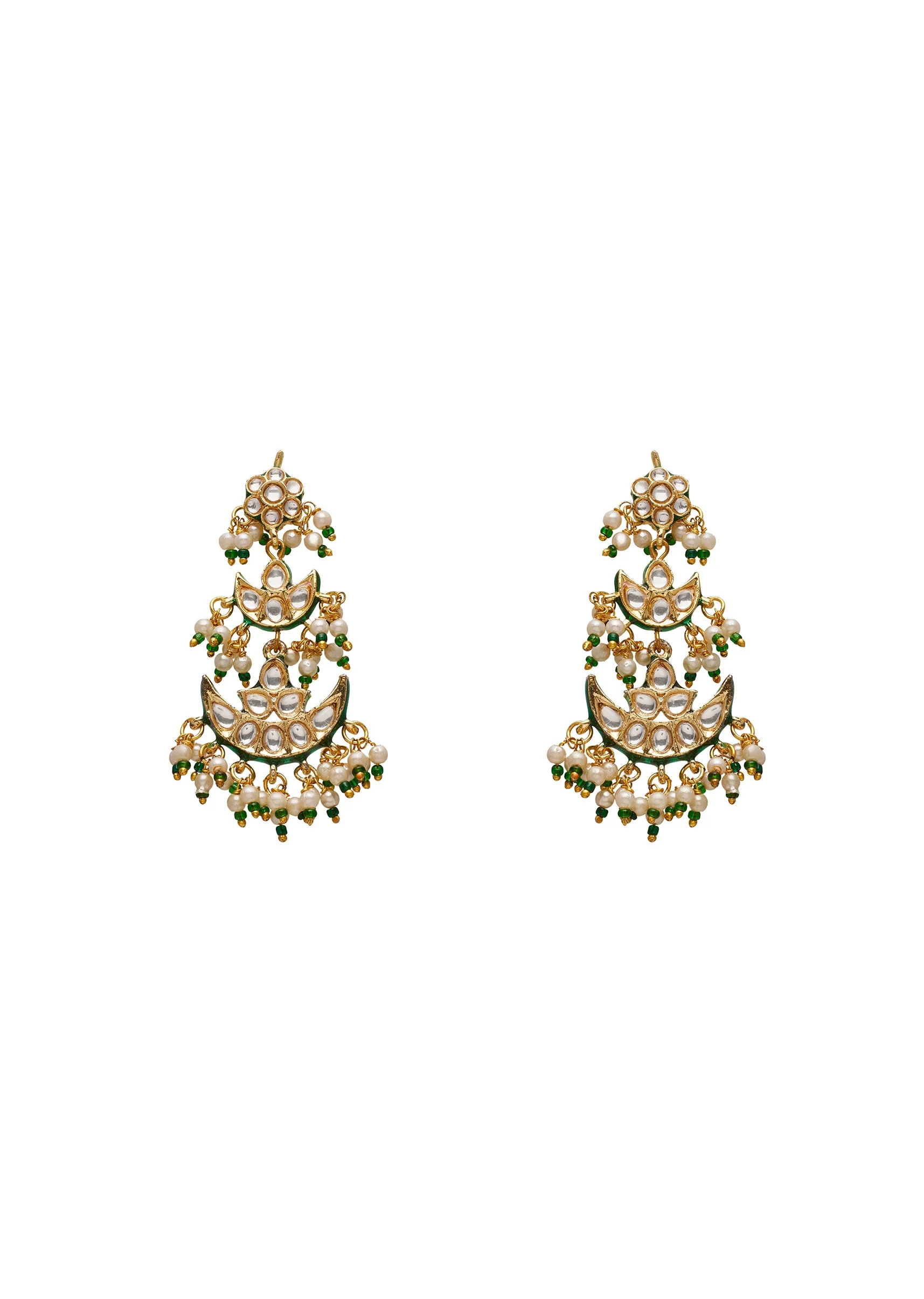 Green Kundan Necklace Set - Image 4