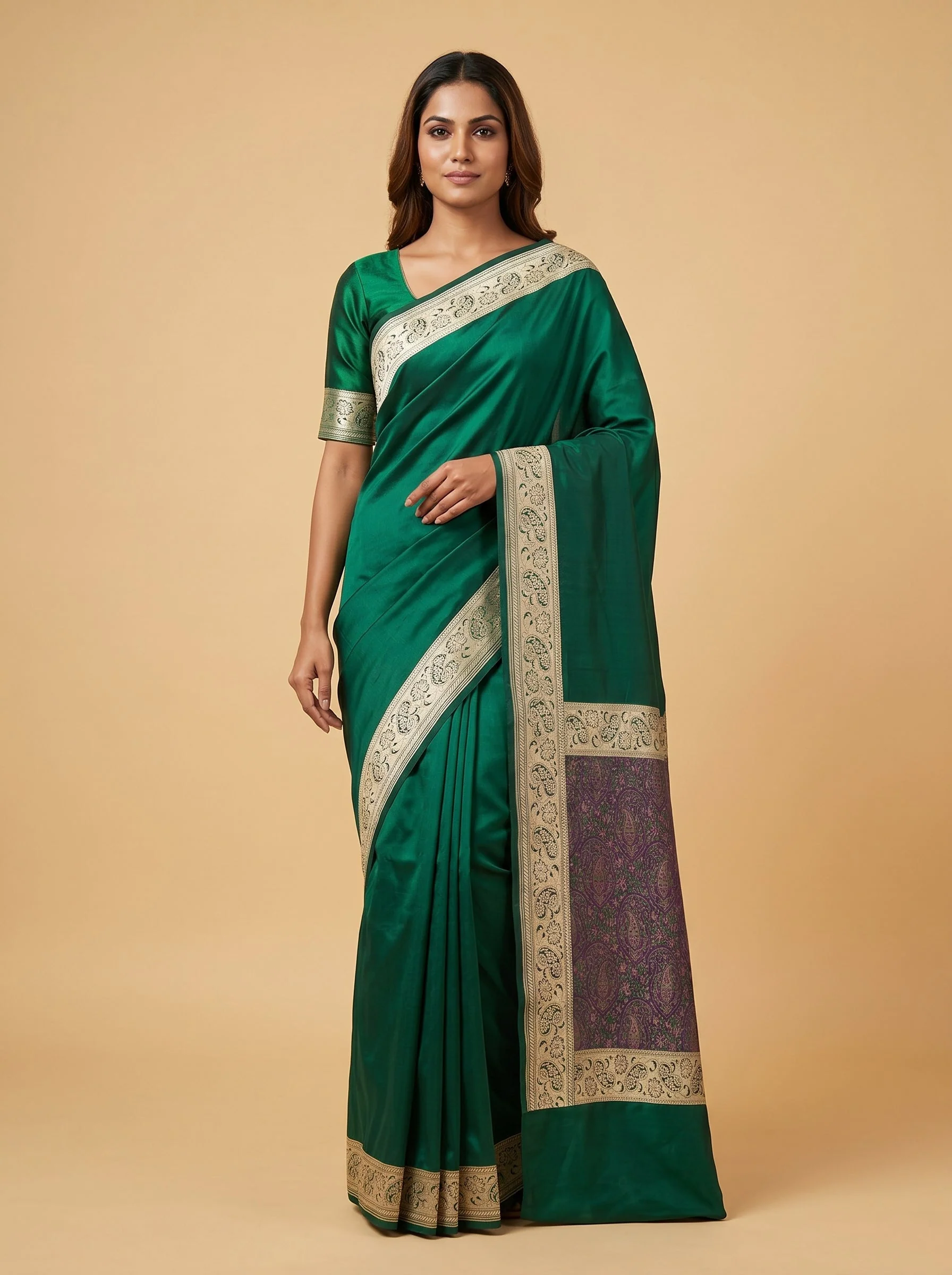 Green Lively Harmony Handloom Saree