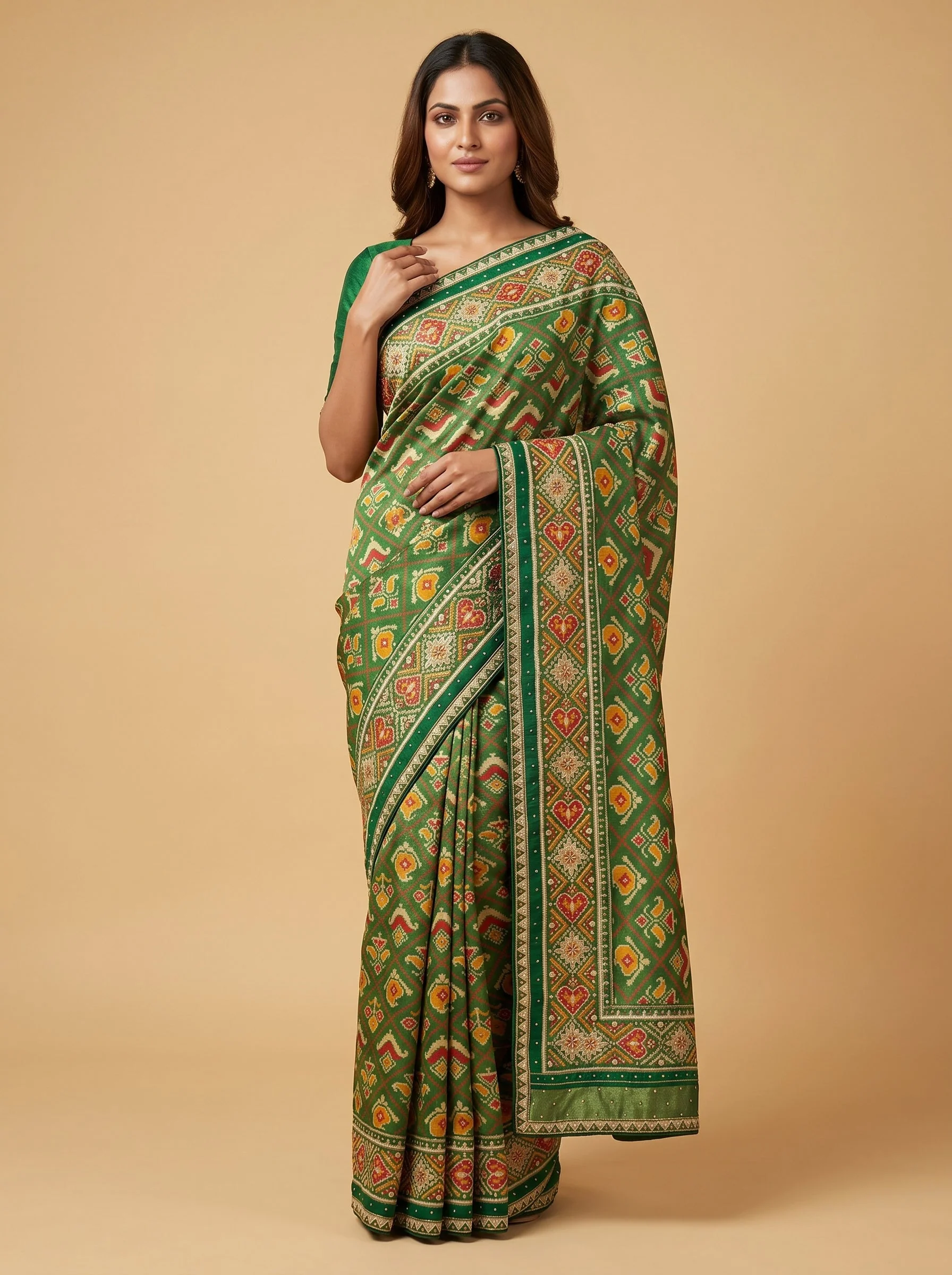 Green Lush Embroidery Saree