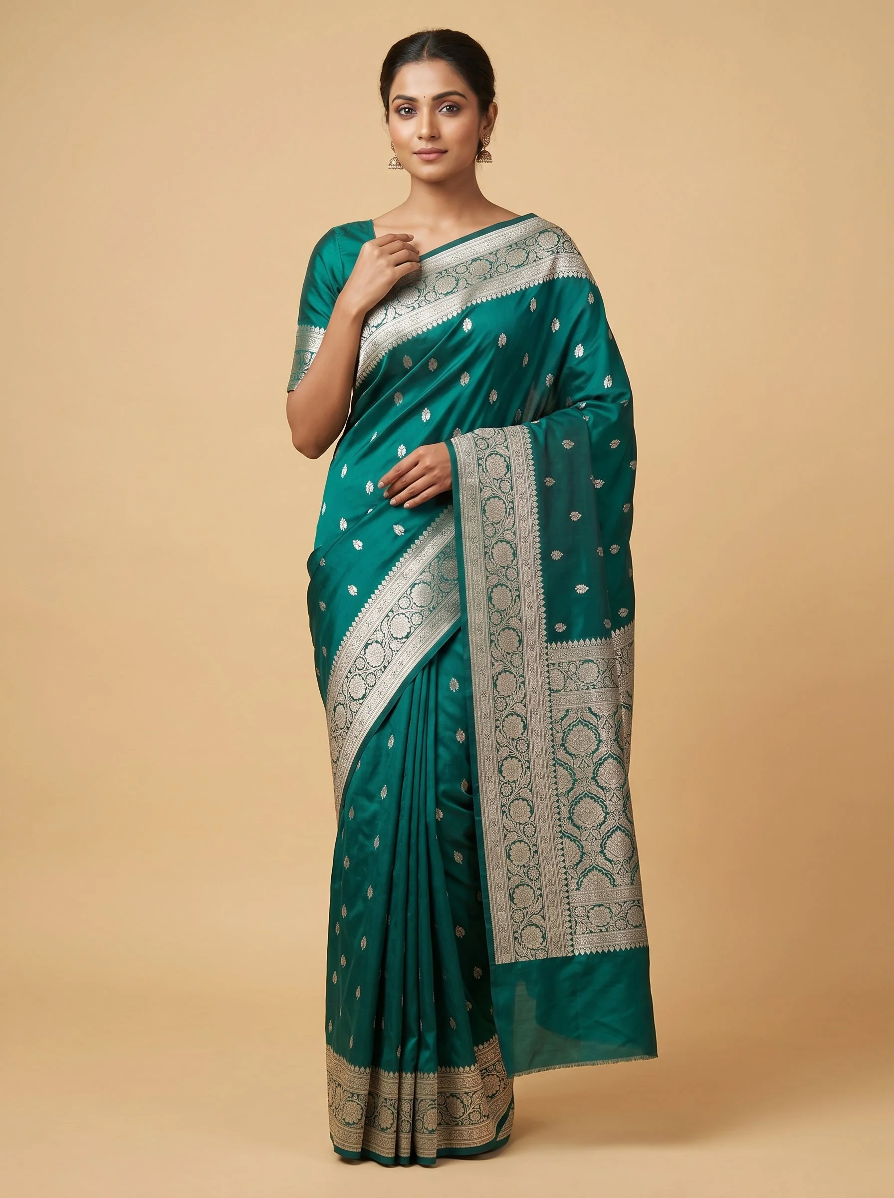 Green Natural Aura Handloom Saree