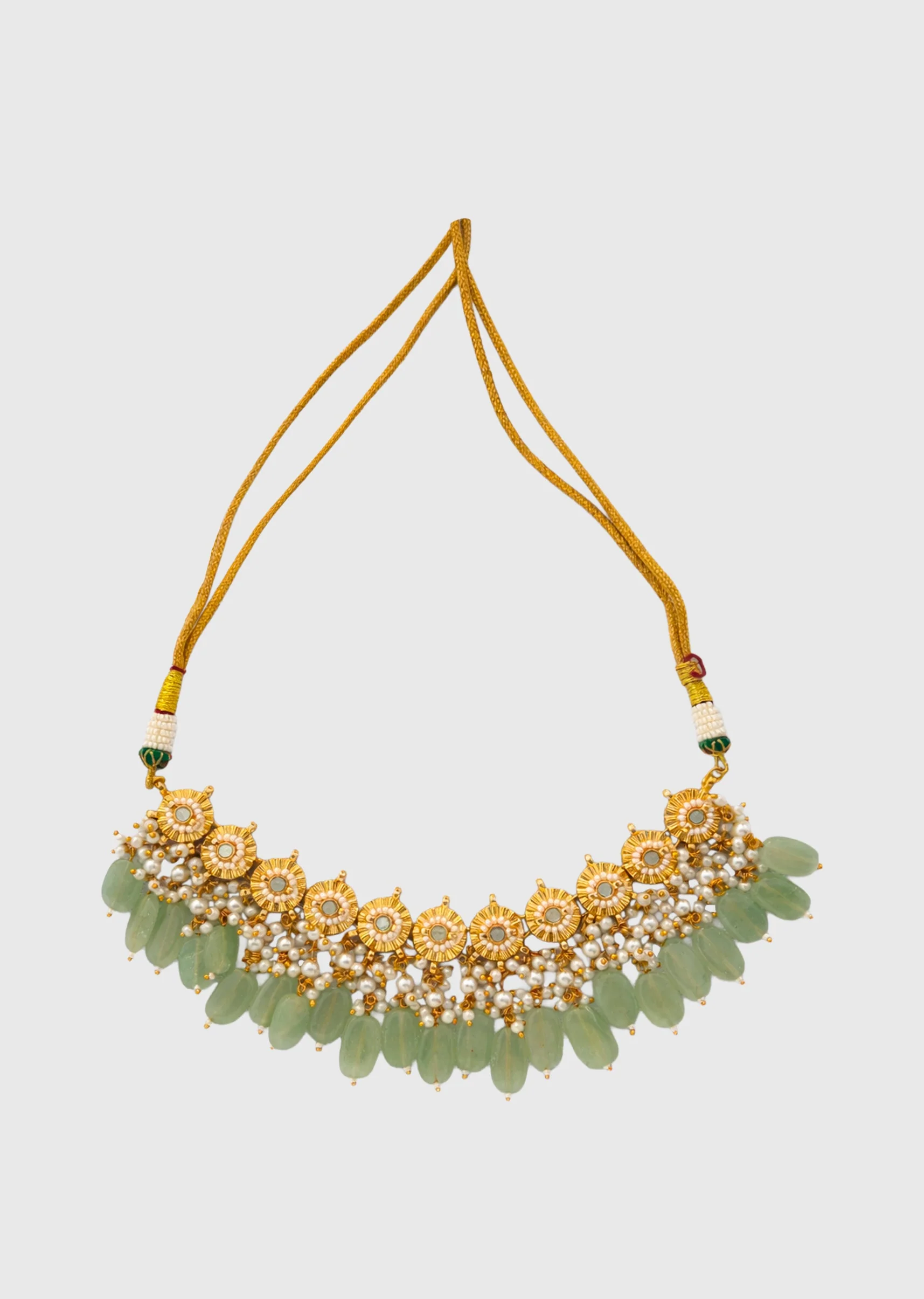 Green Pearl Necklace Set - Image 2