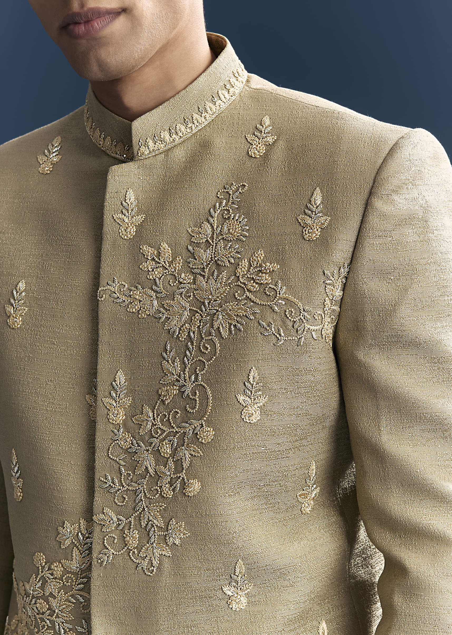 Green Silk Jodhpuri Suit For Men With Hand Embroidery - Image 2