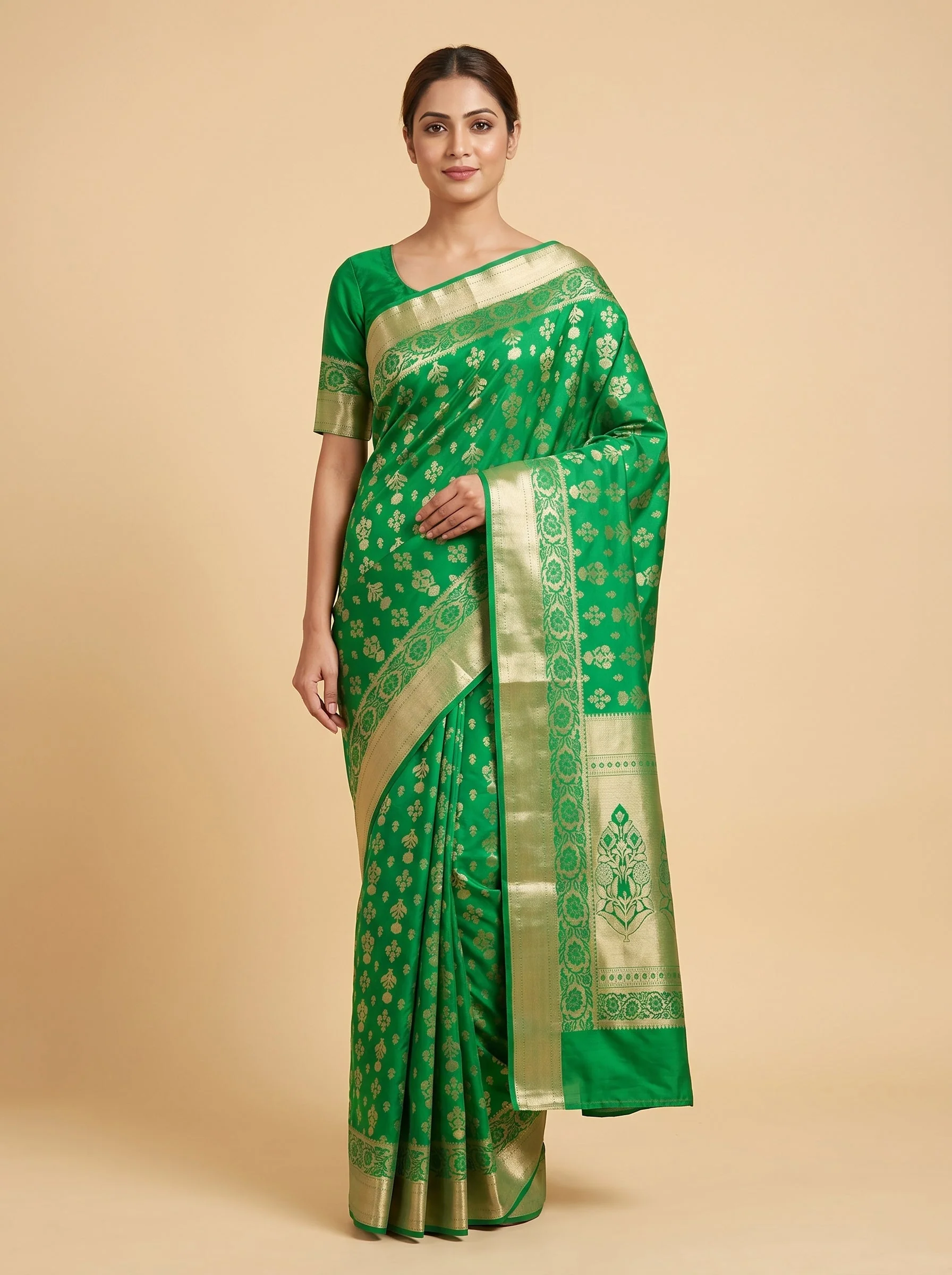 Green Silk Radiance Saree