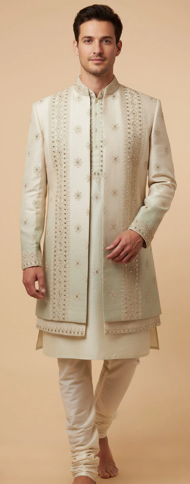 Green Statement Indowestern - Image 2