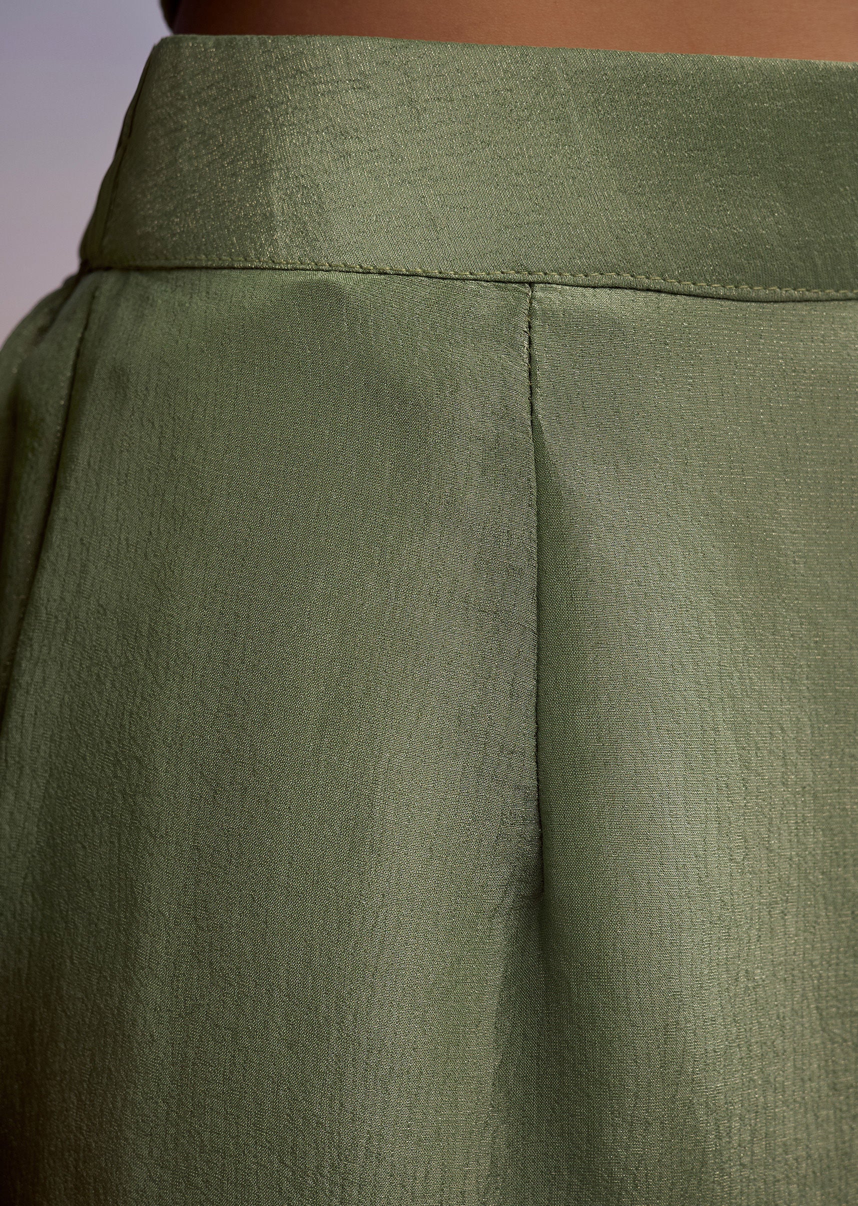 Green Tissue Anarkali Suit With Gotta Work And Dupatta - Image 6