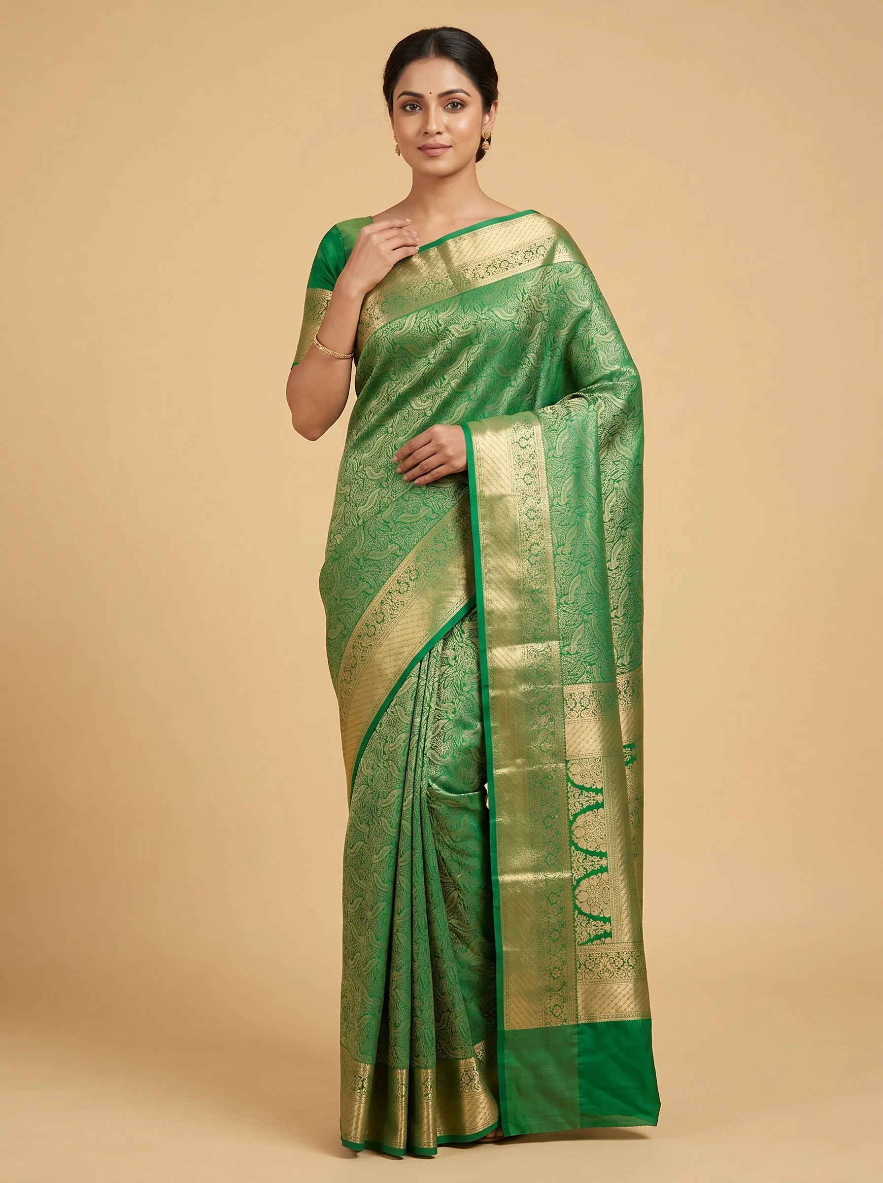Green Verdant Aura Handloom Saree