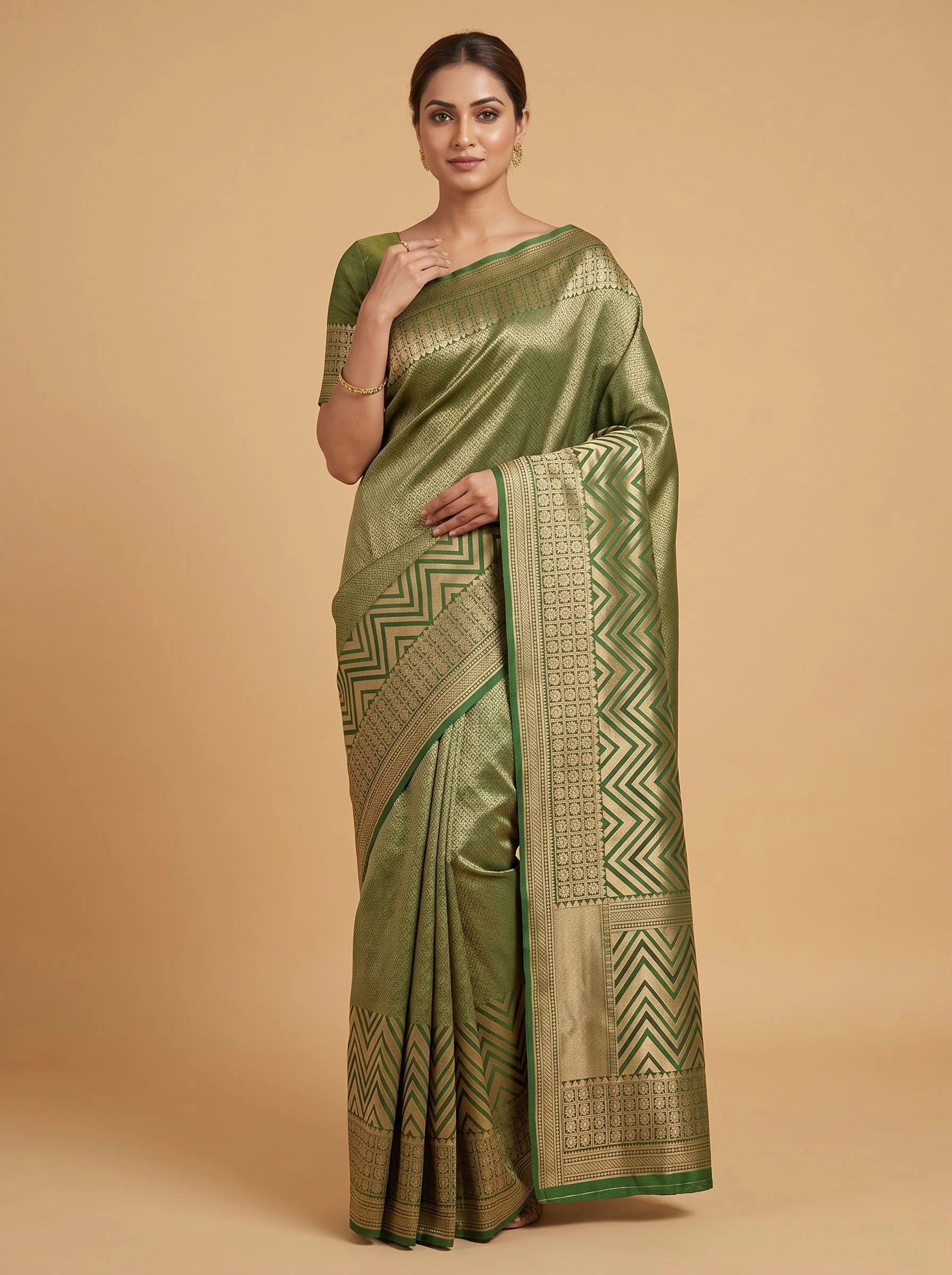 Green Verdant Charm Handloom Saree