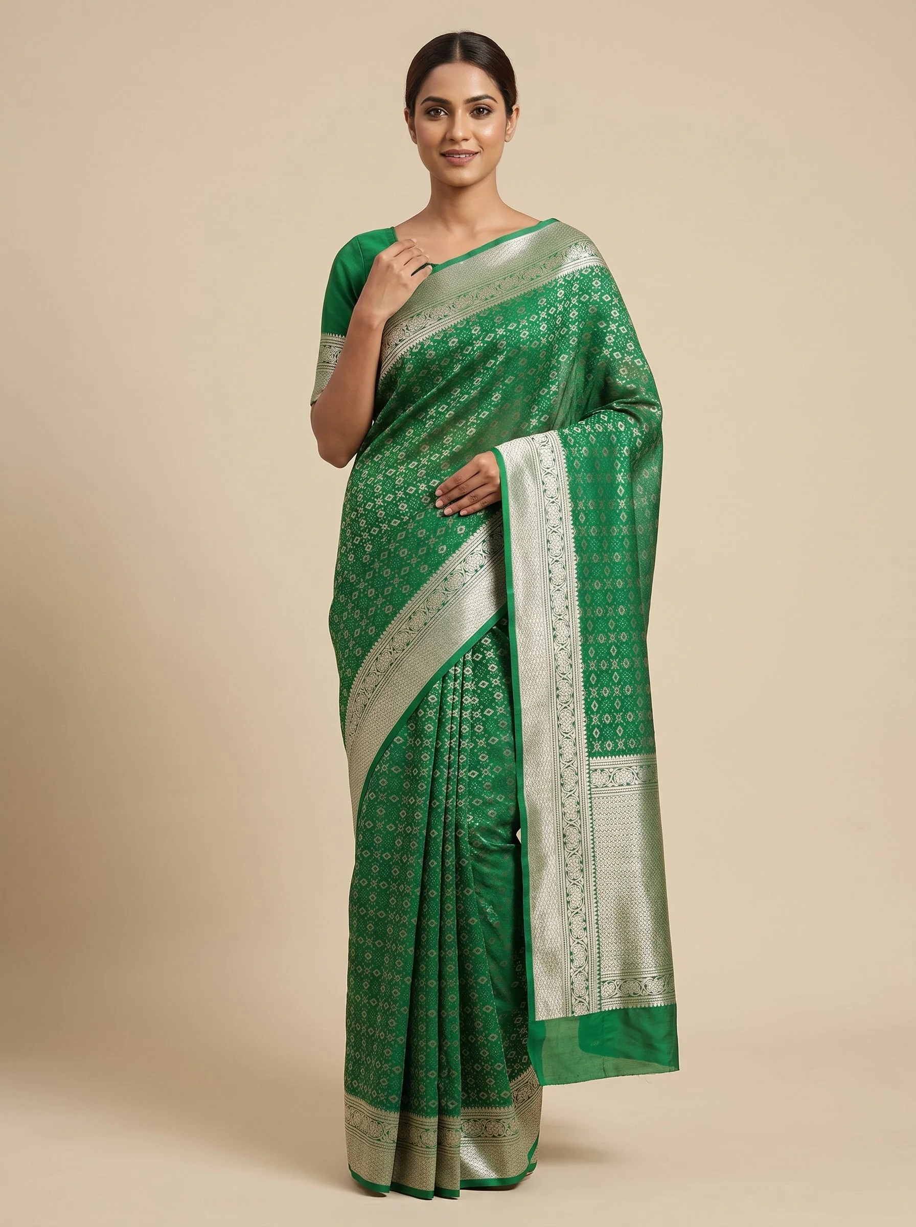 Green Verdant Poise Handloom Saree