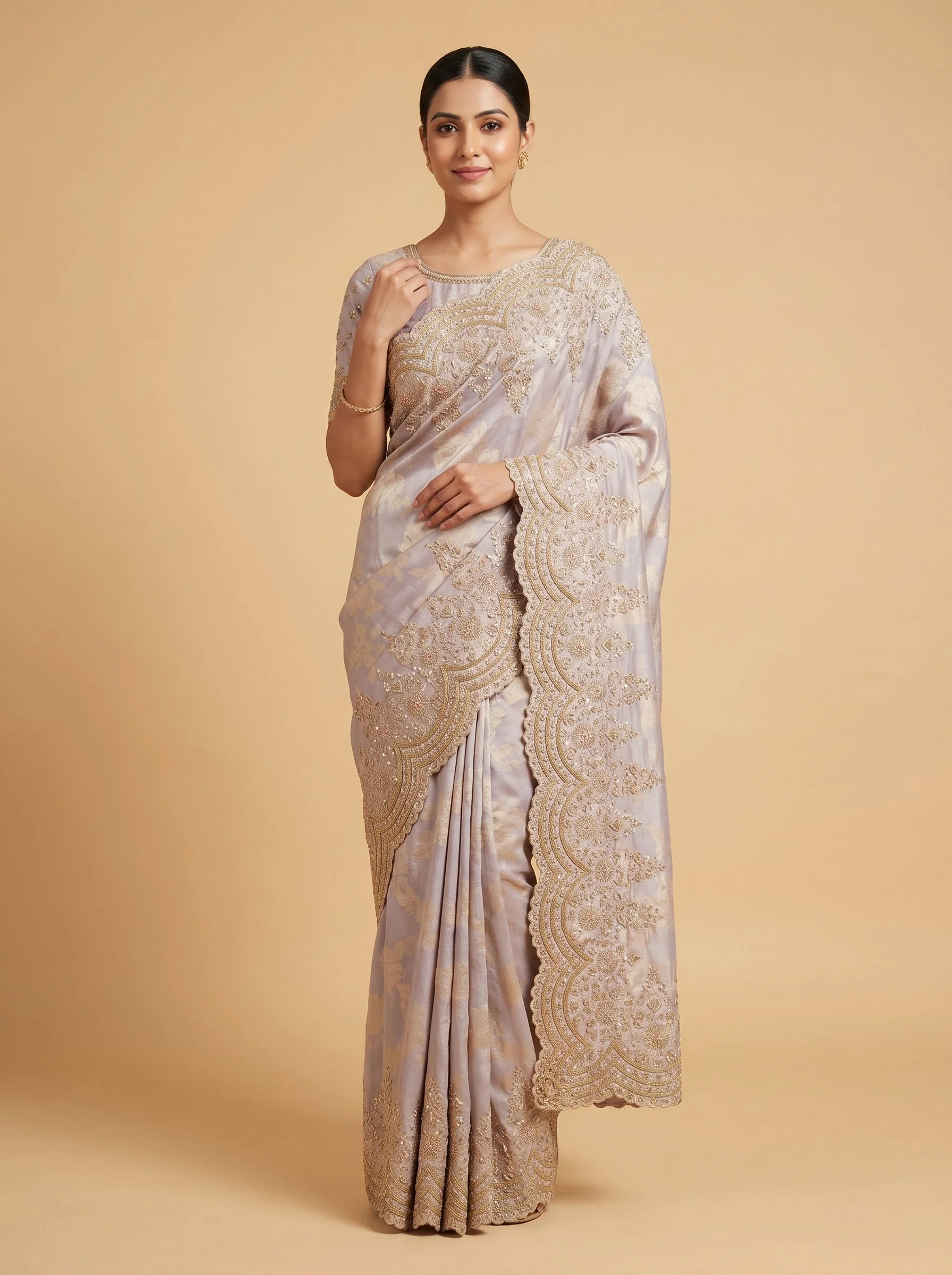 Green Vibrance Embroidery Saree