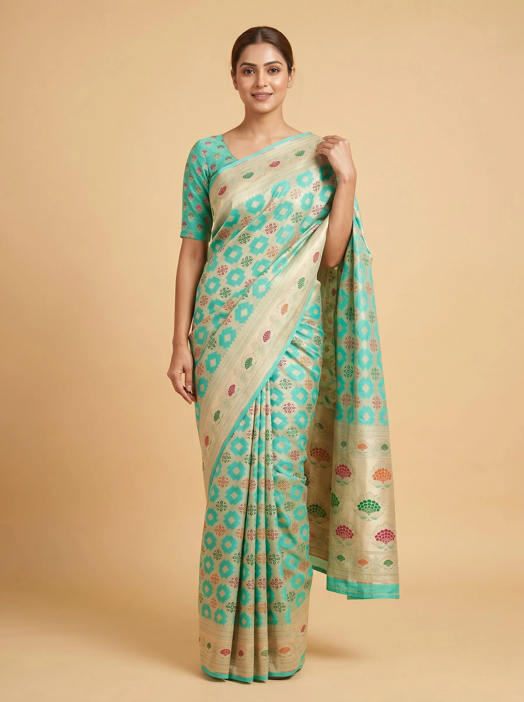 Green Woven Saree