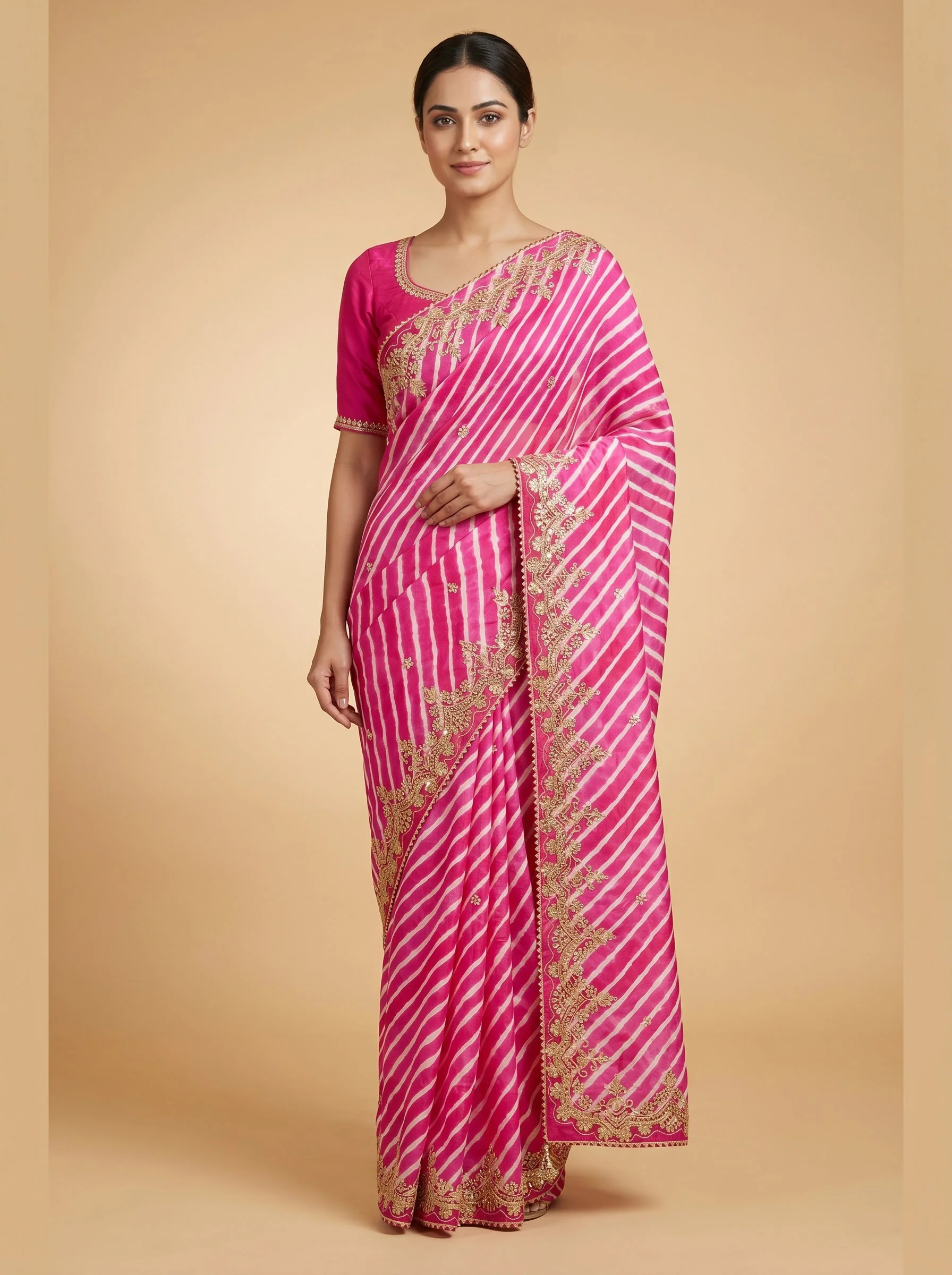 Green Zesty Bandhani Saree