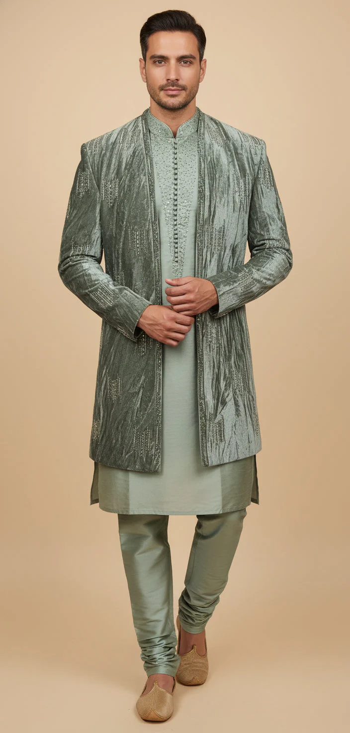 Grey Designer Indowestern - Image 2