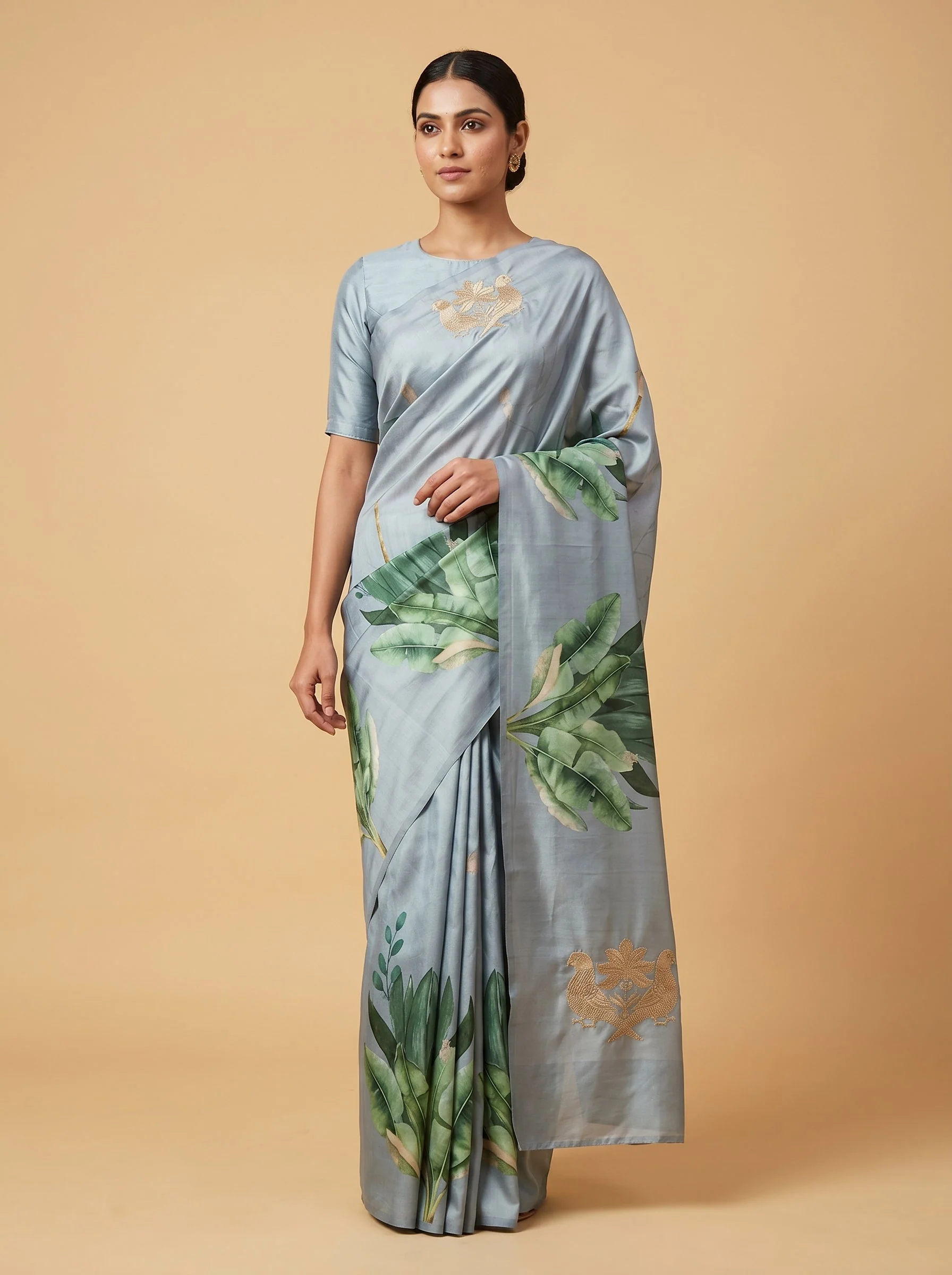 Grey Handloom Saree with Cool Finish