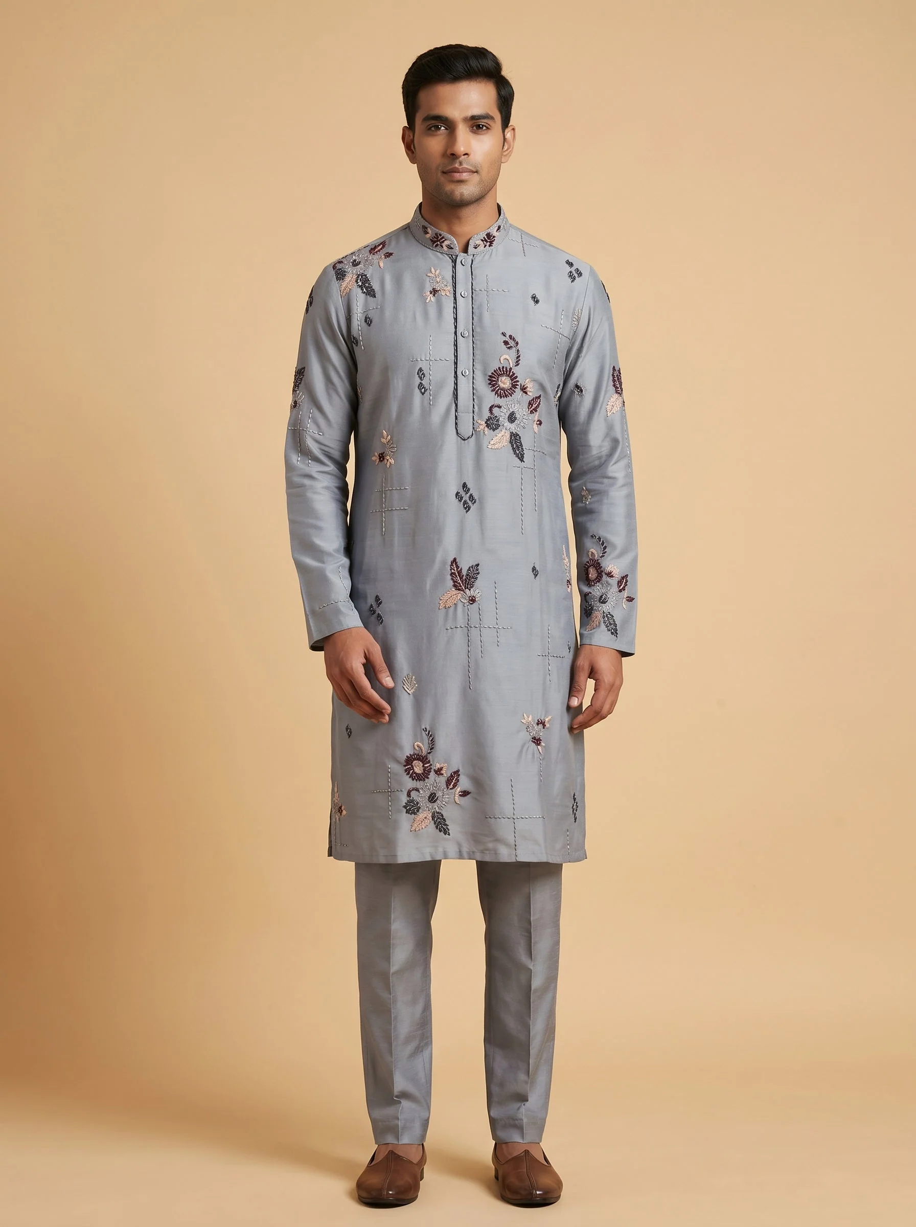 Grey Regal Indo Western Set