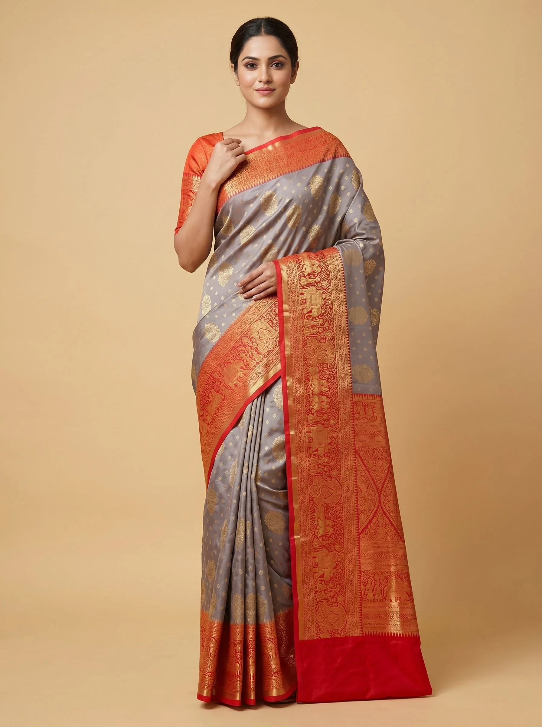 Grey Sleek Handloom Saree