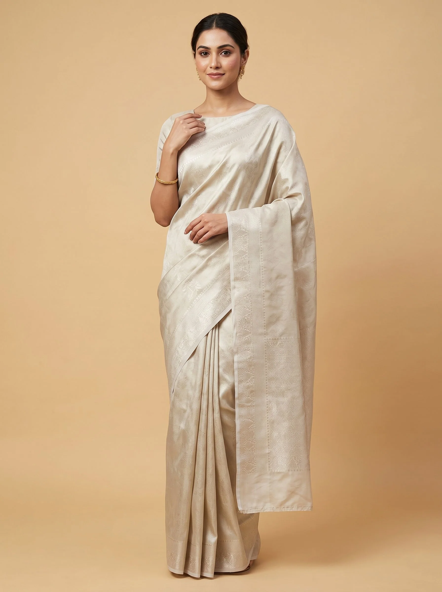 Grey Smoky Sheen Handloom Saree