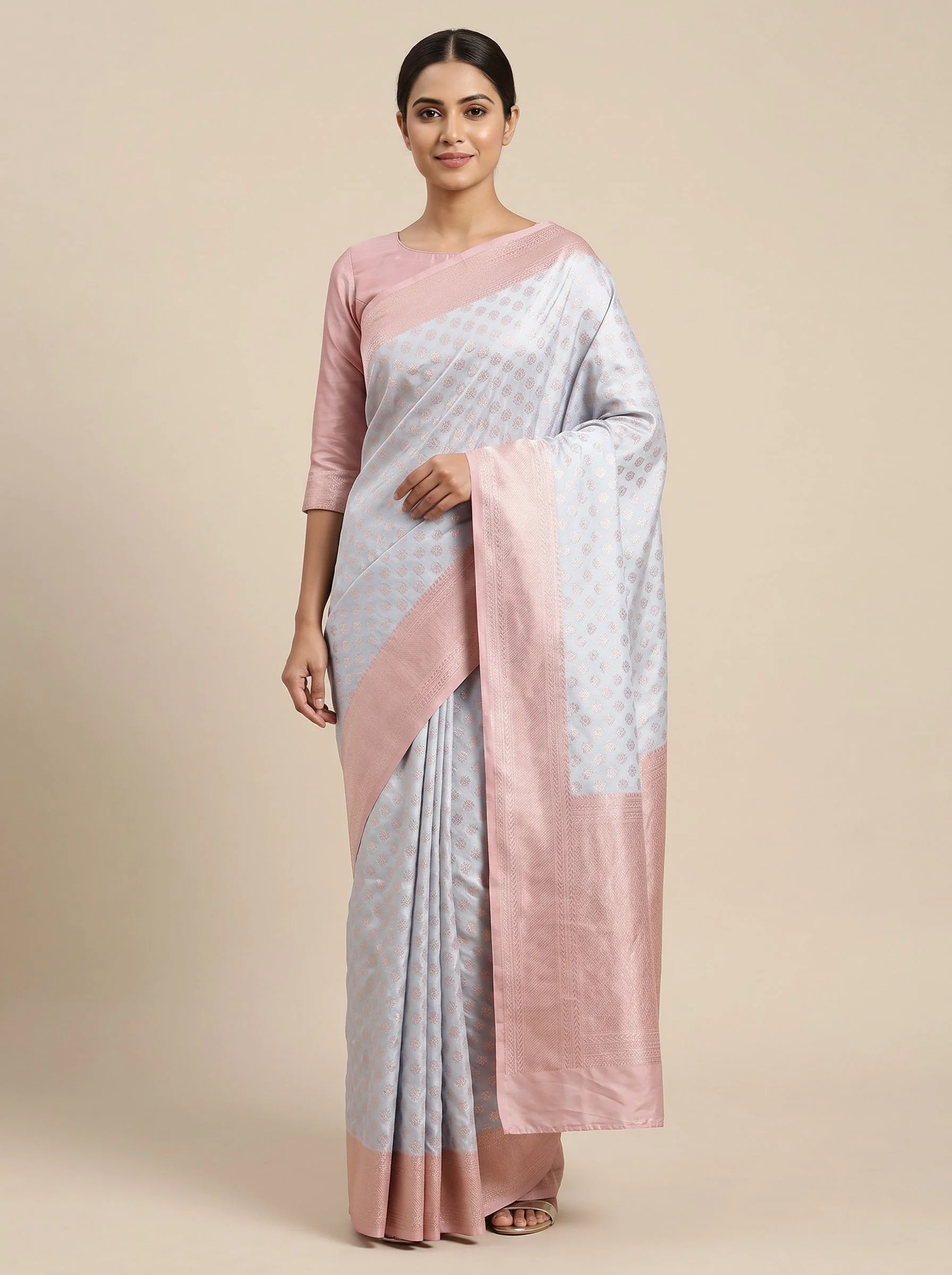 Grey Subdued Handloom Saree