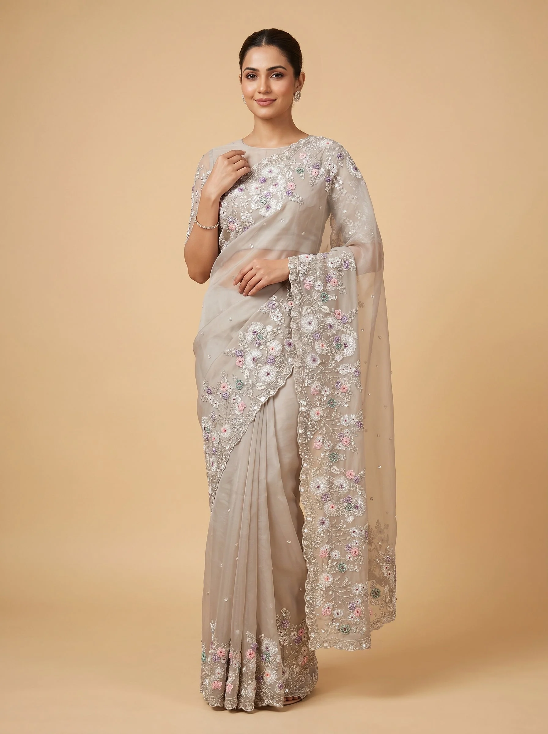 Grey Urban Flow Handloom Saree