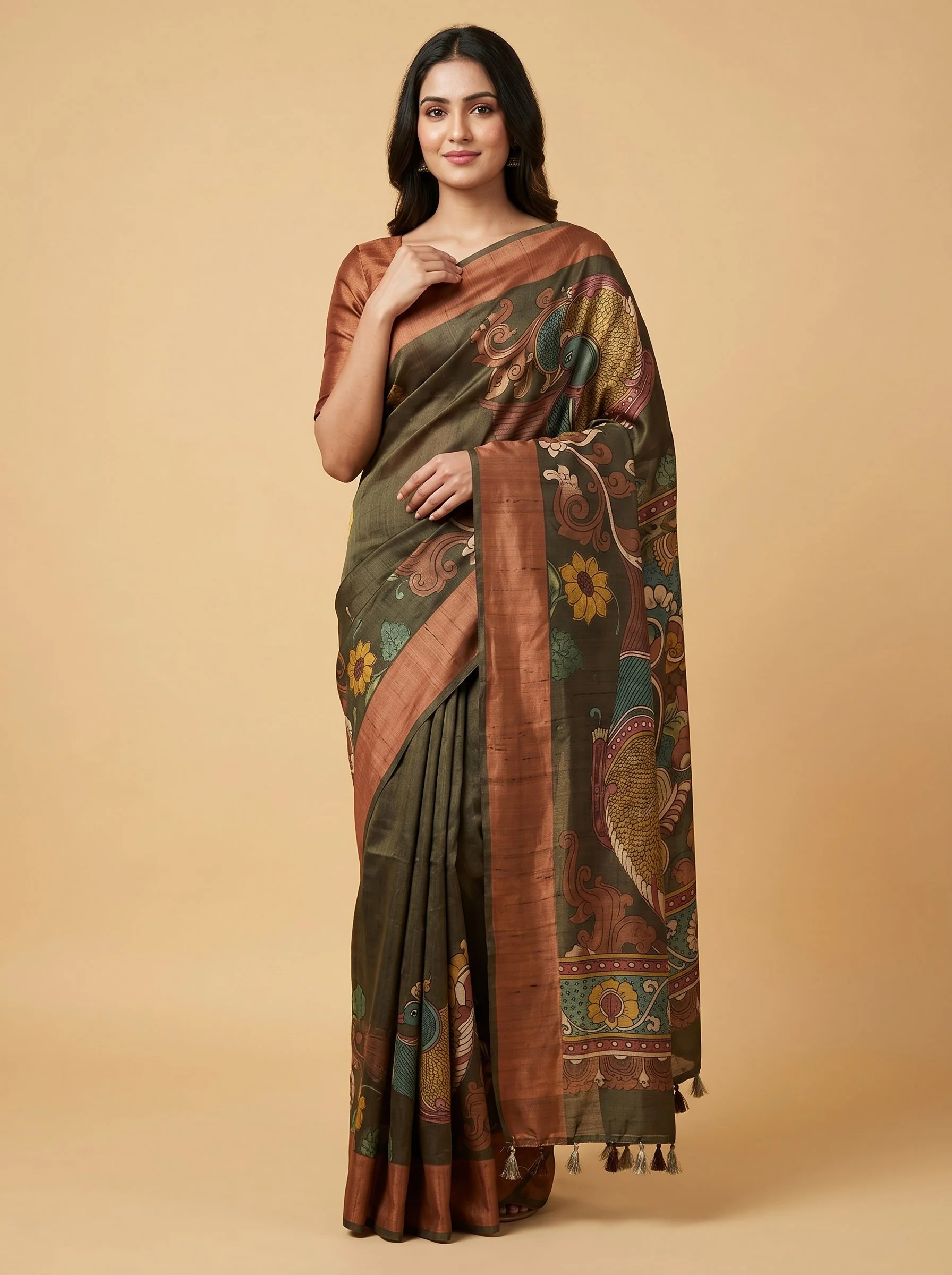 Grey Whisper Texture Embroidered Saree